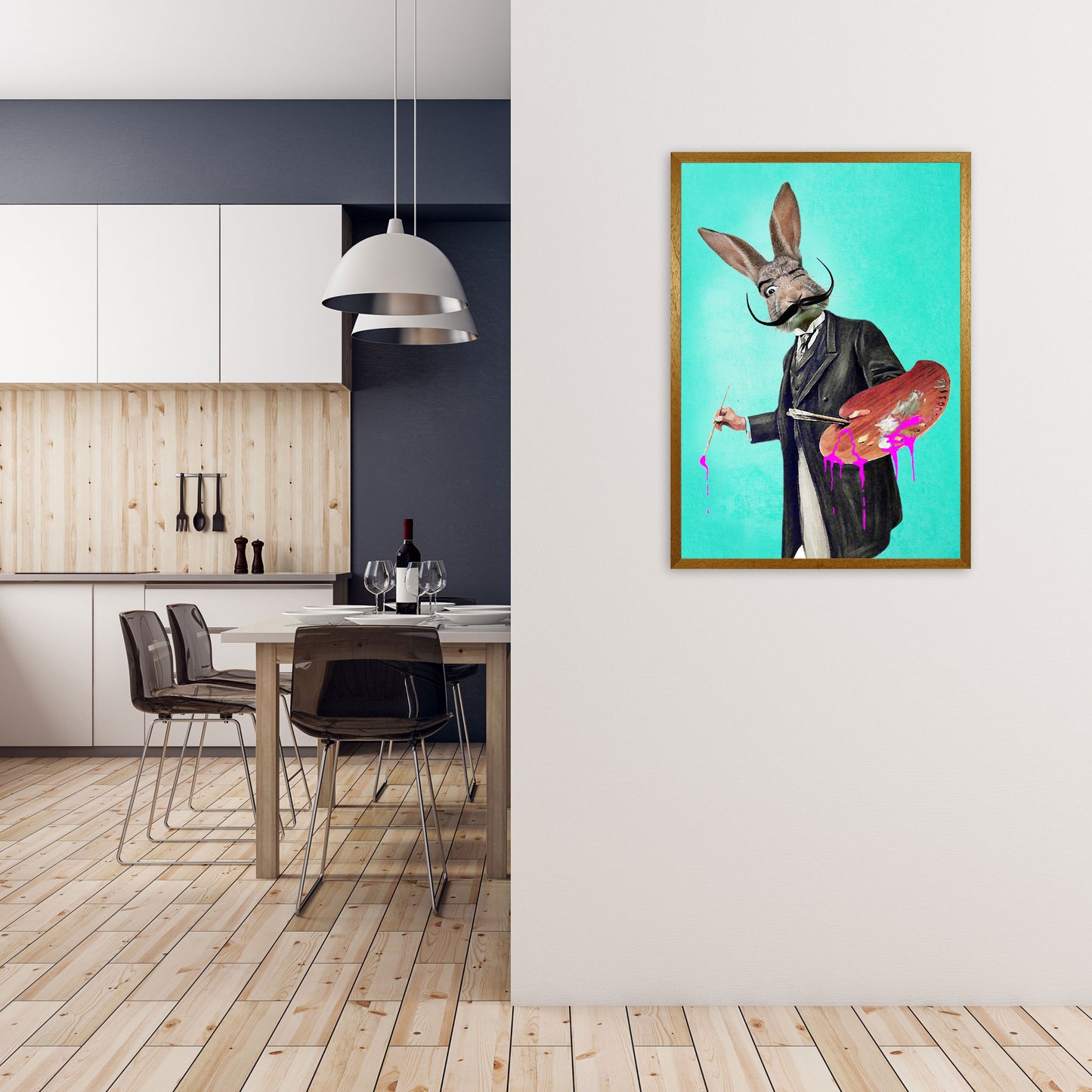 Rabbit Painter Art Print by Coco Deparis A1 Print Only