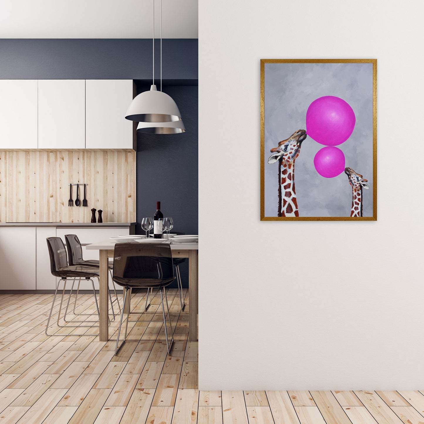 Giraffes With Bubblegum 3 Art Print by Coco Deparis A1 Print Only