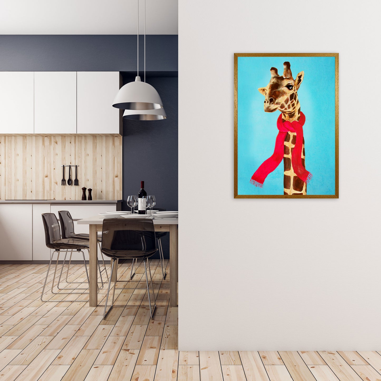 Giraffe In Winter Art Print by Coco Deparis A1 Print Only