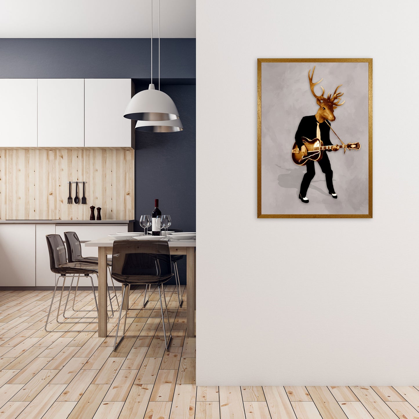 Deer Rock Art Print by Coco Deparis A1 Print Only