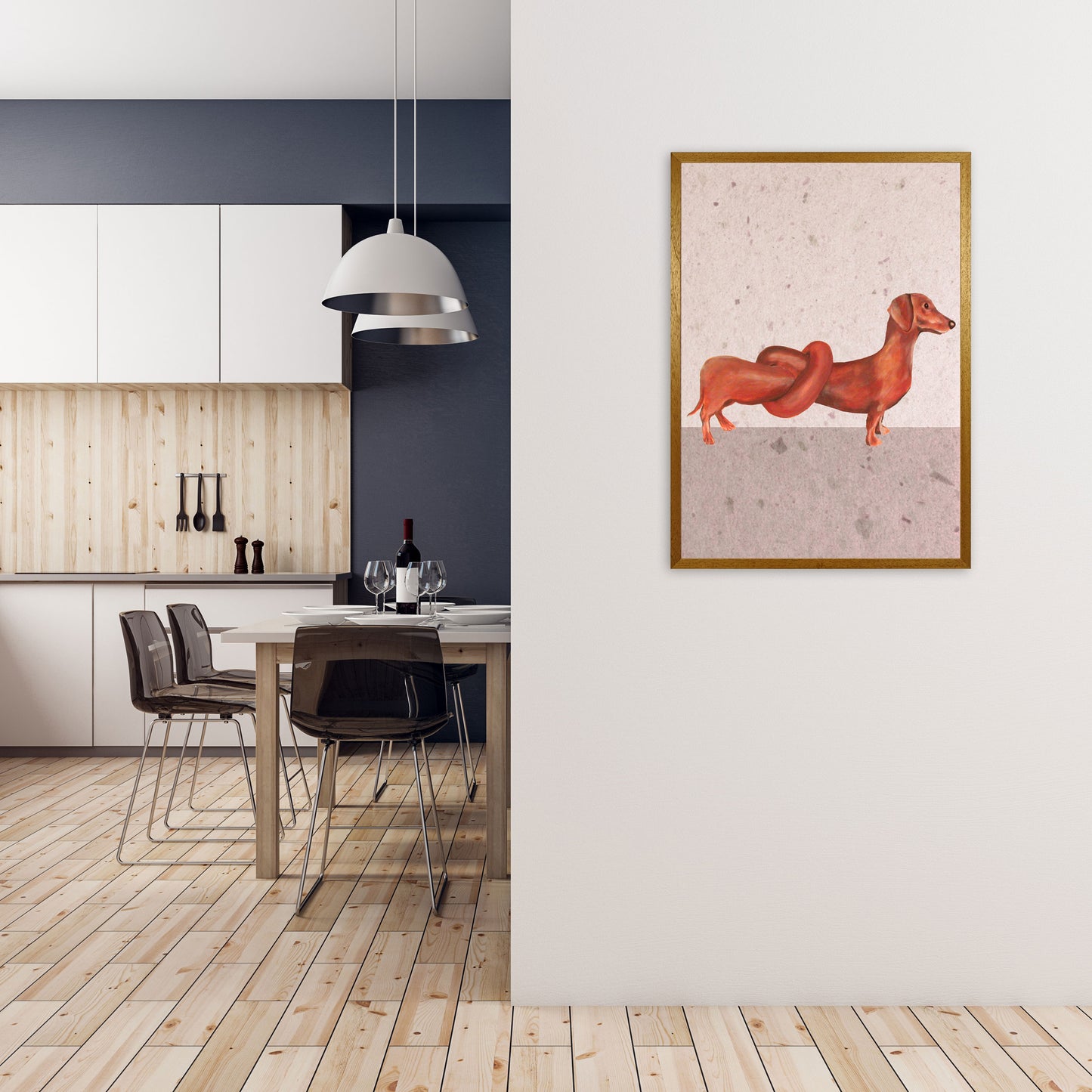 Daschund Knotted Art Print by Coco Deparis A1 Print Only