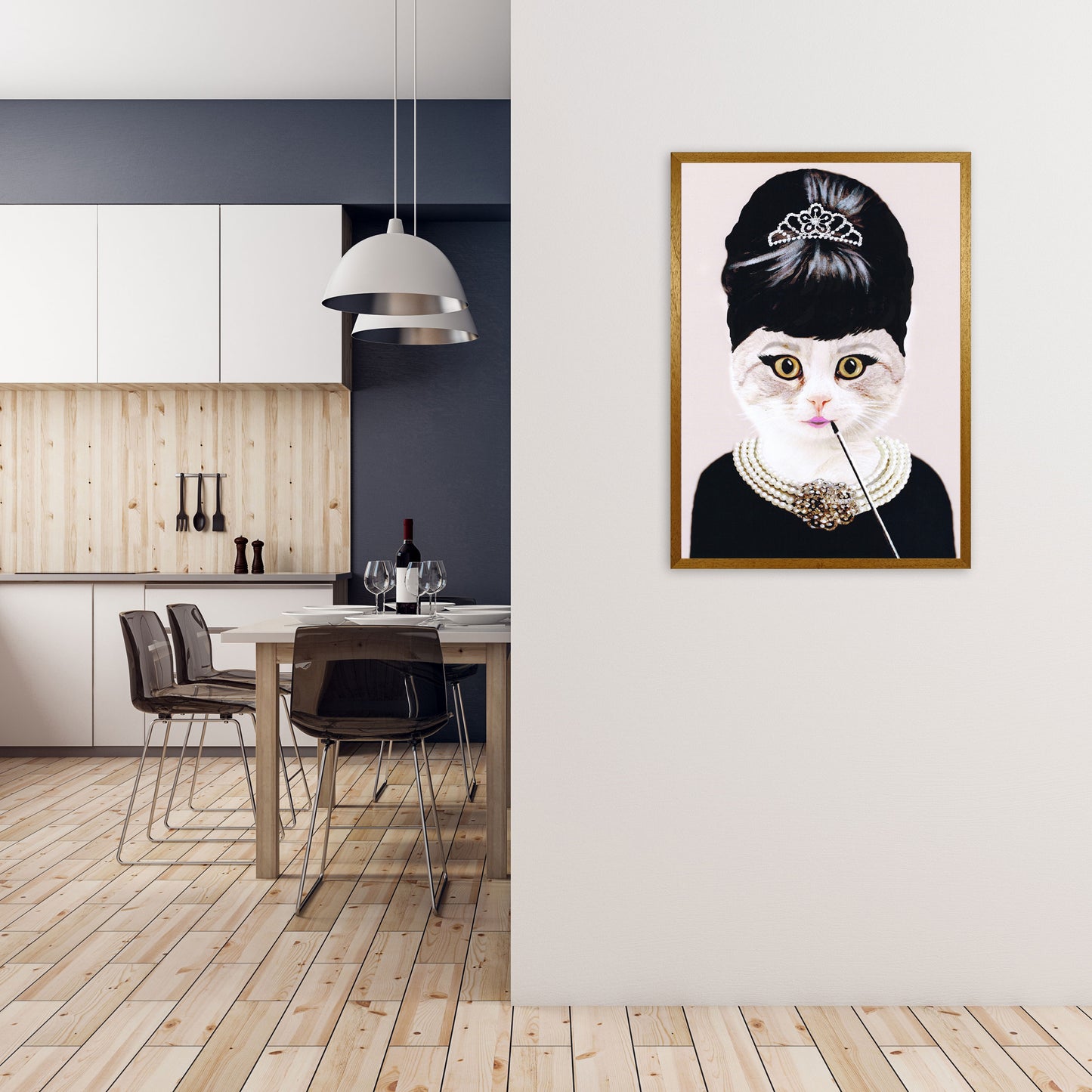 Audrey Hepburn Cat Art Print by Coco Deparis A1 Print Only