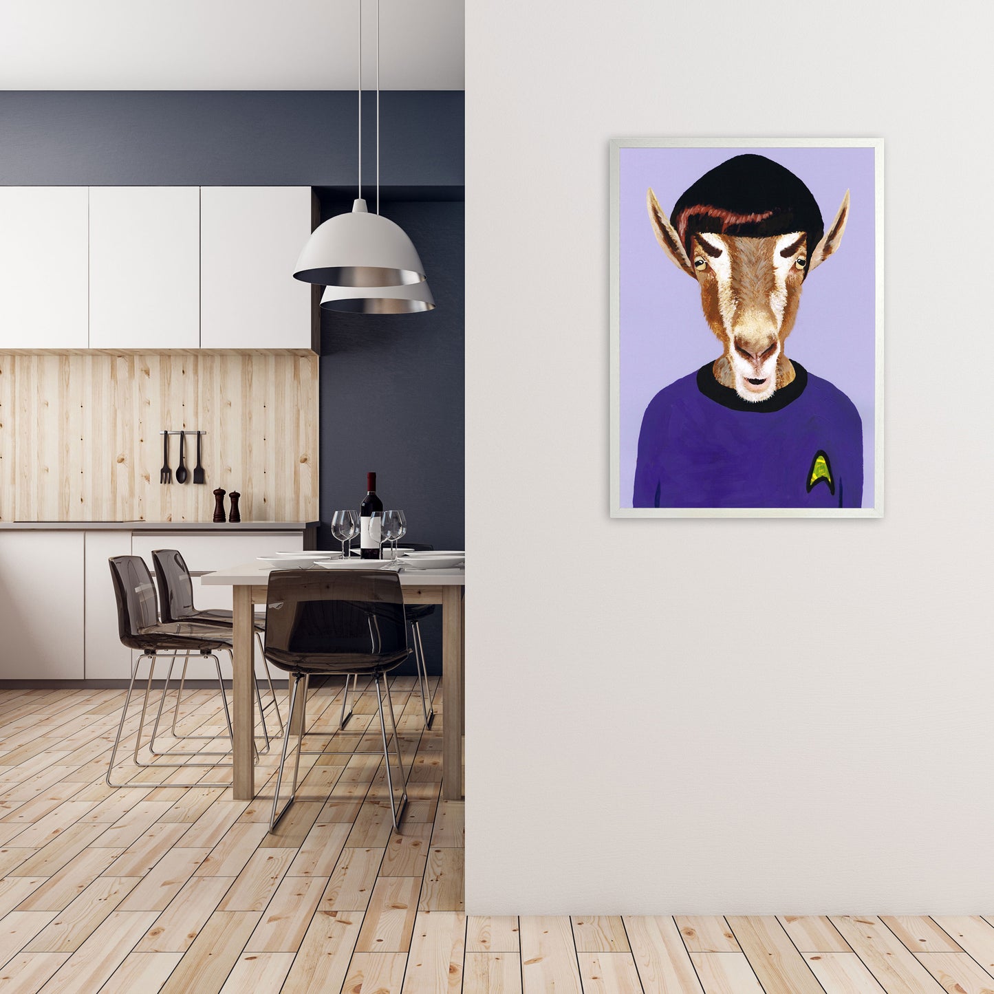 Mister Spock Art Print by Coco Deparis A1 Oak Frame