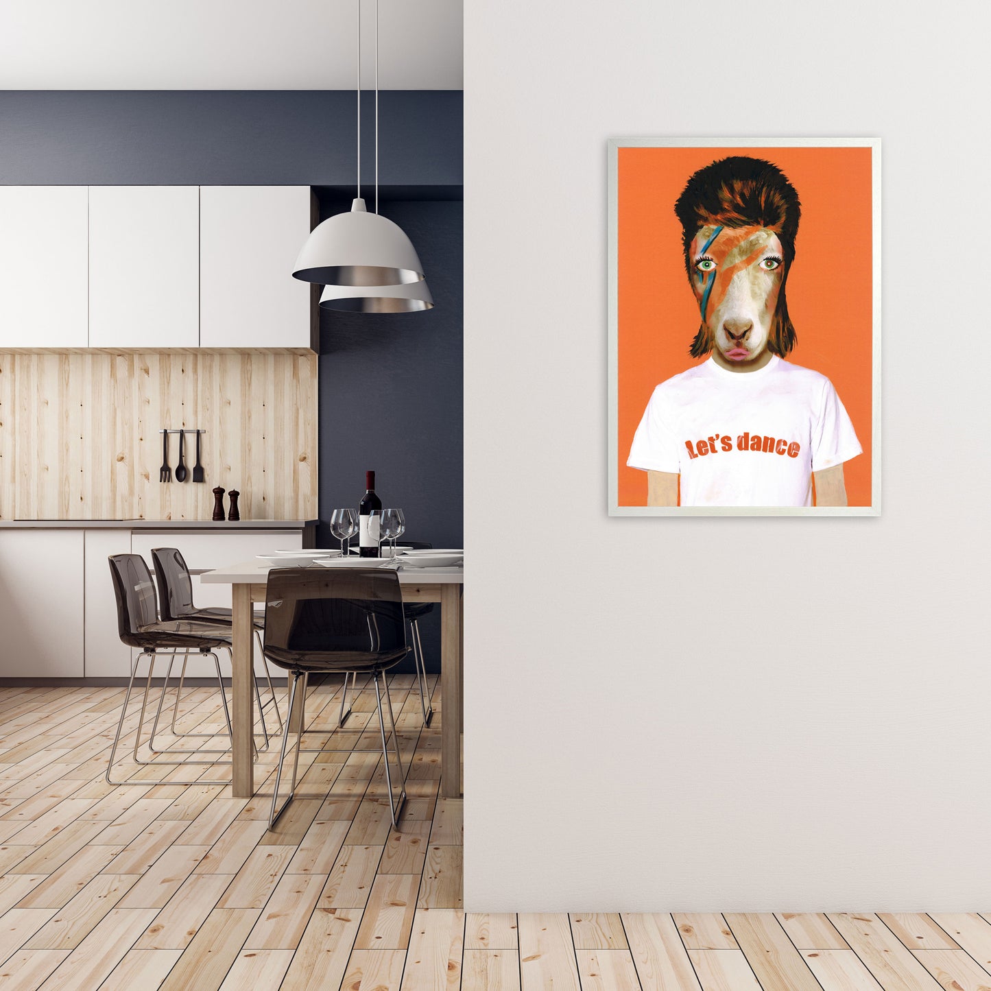 David Bowie Art Print by Coco Deparis A1 Oak Frame