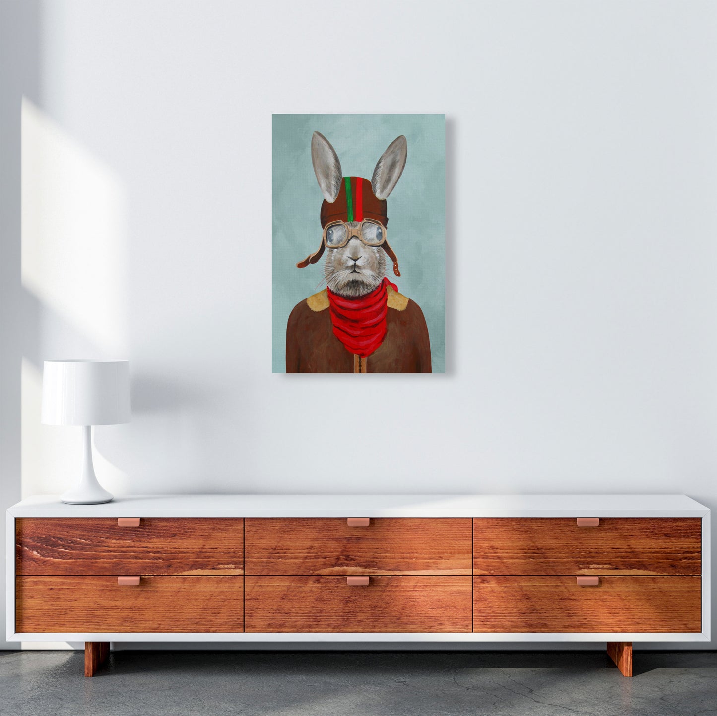 Rabbit With Helmet Art Print by Coco Deparis A2 Canvas