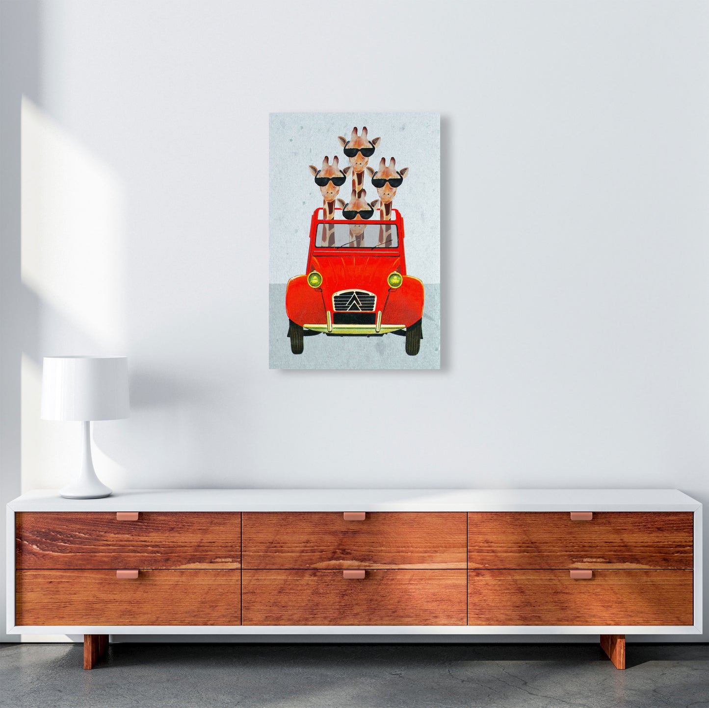Giraffes On Holiday 2 Art Print by Coco Deparis A2 Canvas