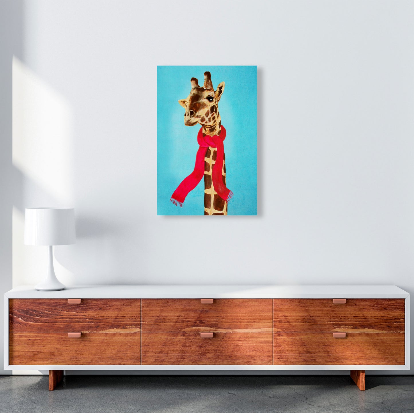 Giraffe In Winter Art Print by Coco Deparis A2 Canvas