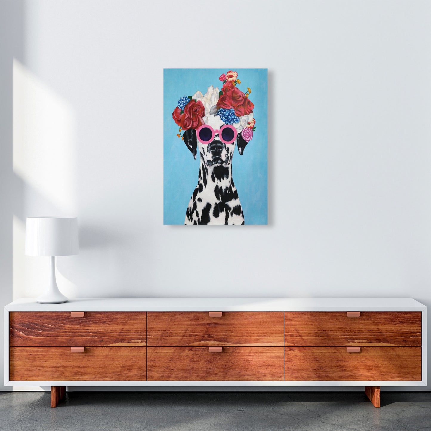 Fashion Dalmatian Blue Art Print by Coco Deparis A2 Canvas