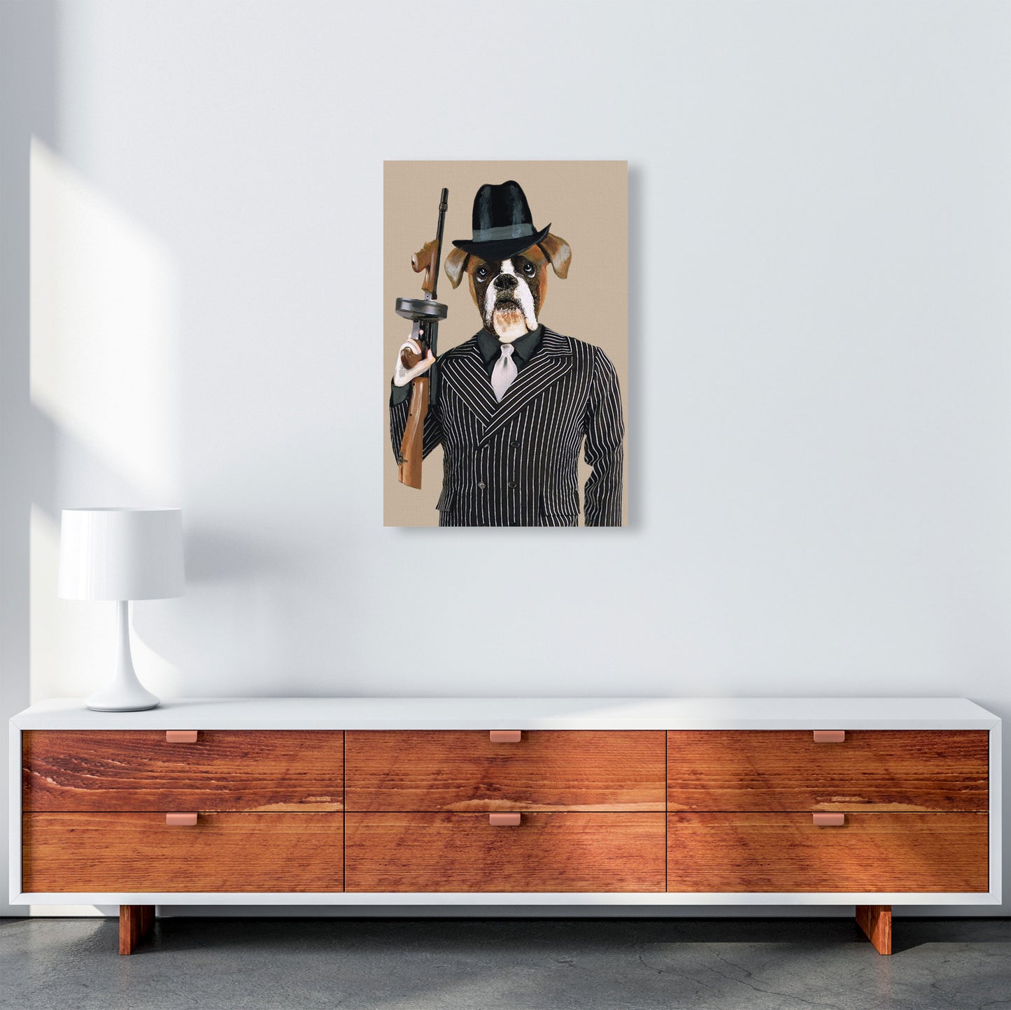 Gangster Boxer Art Print by Coco Deparis A2 Canvas