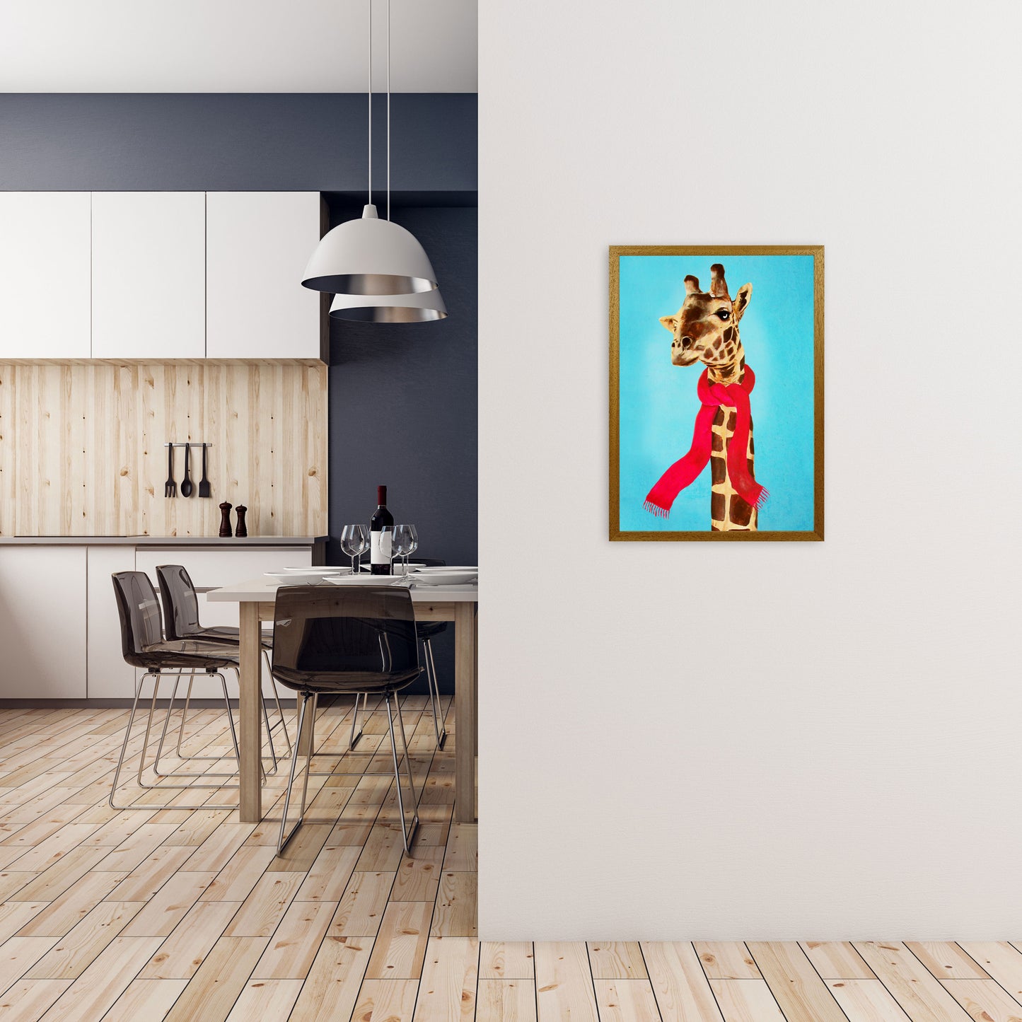 Giraffe In Winter Art Print by Coco Deparis A2 Print Only