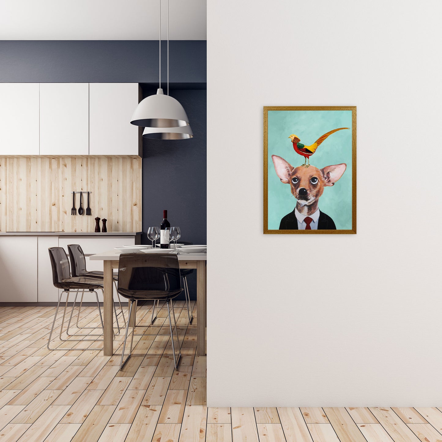 Chihuahua With Bird Art Print by Coco Deparis A2 Print Only