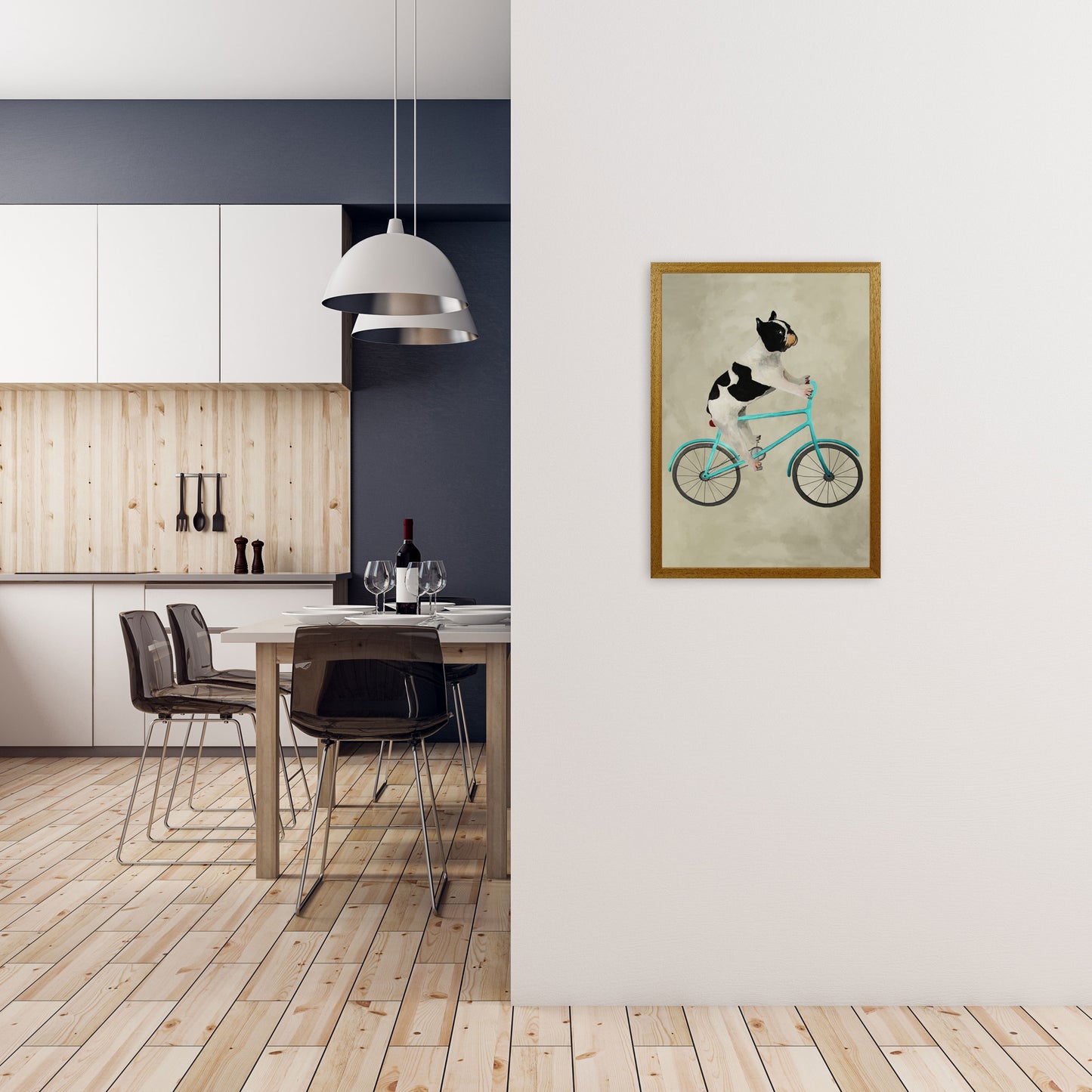 Bulldog On Bicycle Art Print by Coco Deparis A2 Print Only