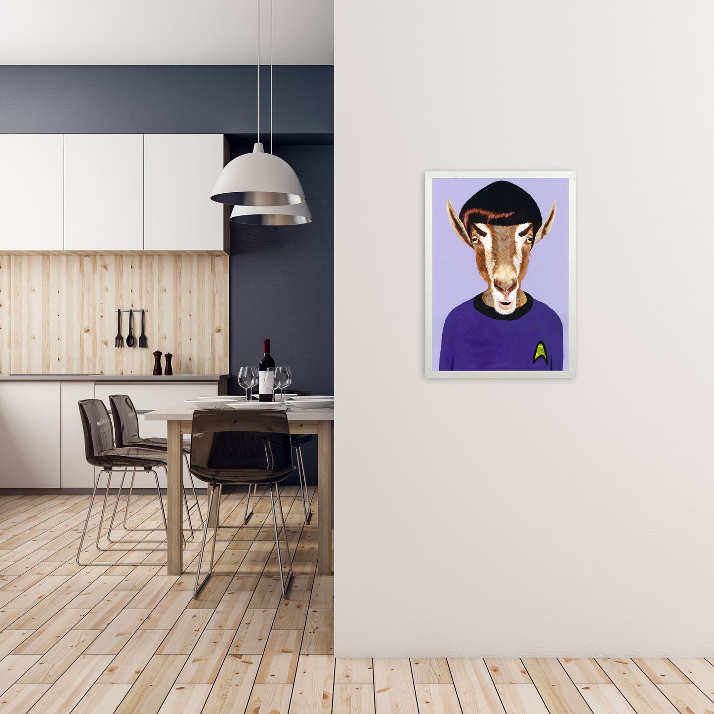 Mister Spock Art Print by Coco Deparis A2 Oak Frame