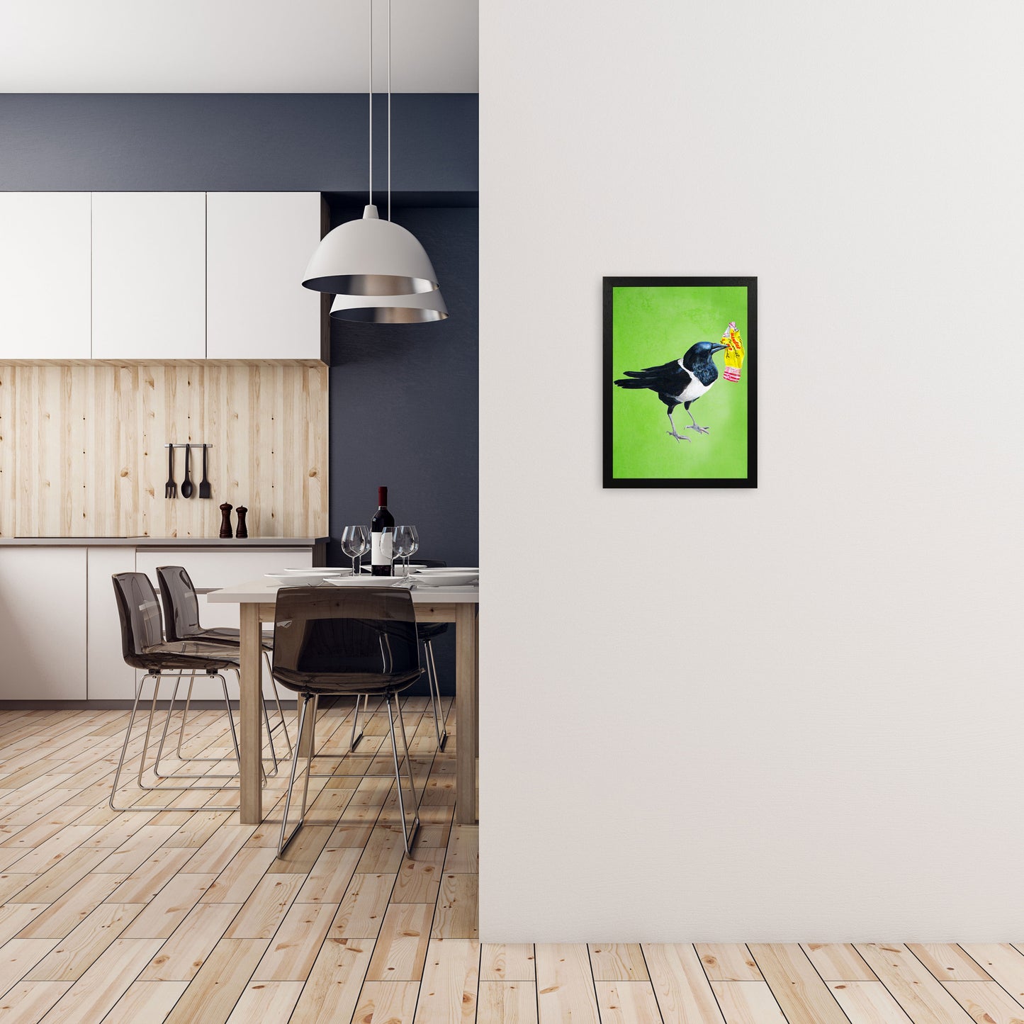 Bird With Sweet Paper Art Print by Coco Deparis A3 White Frame