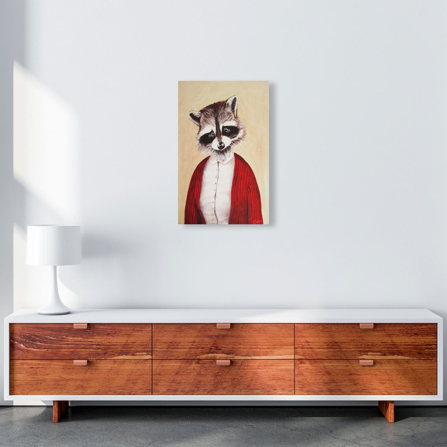 Racoon Art Print by Coco Deparis A3 Canvas