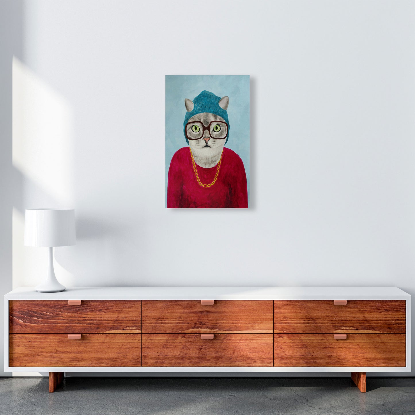 Cat Rapper Art Print by Coco Deparis A3 Canvas