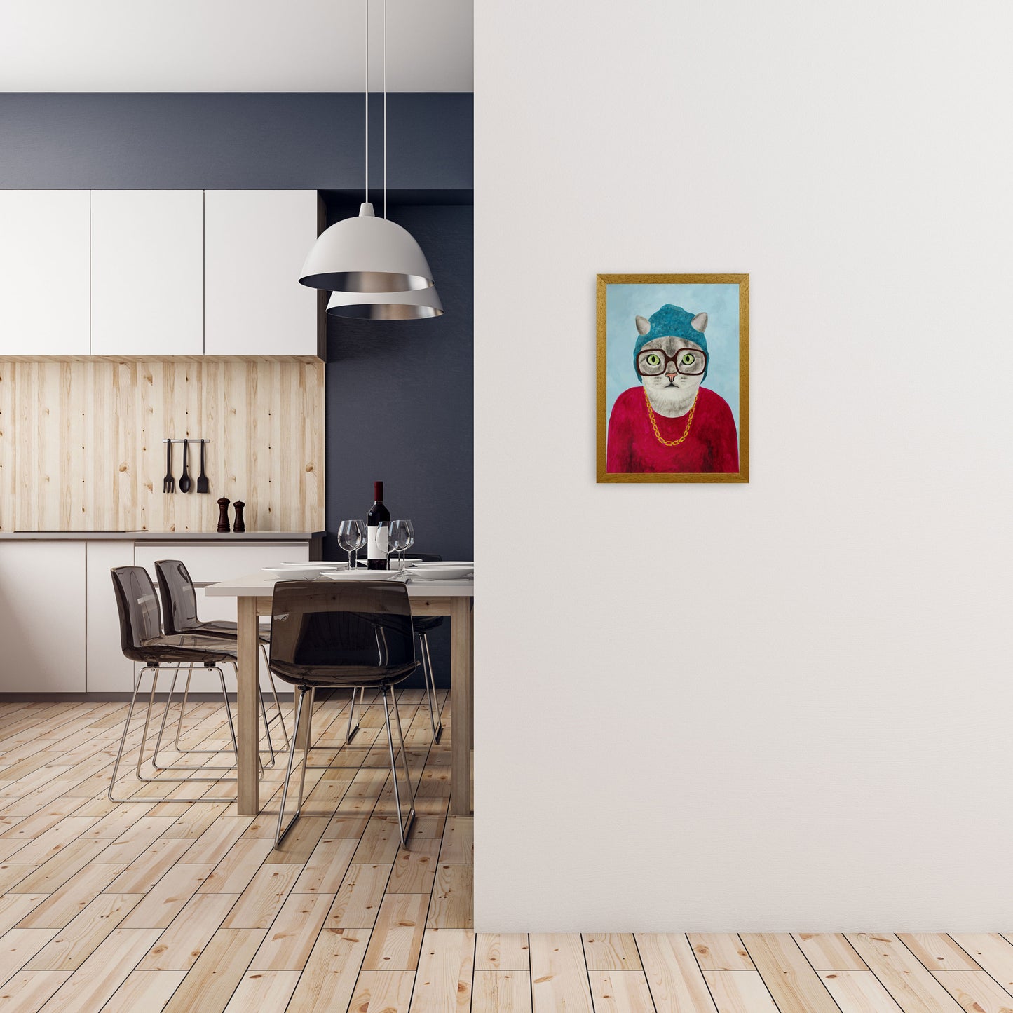 Cat Rapper Art Print by Coco Deparis A3 Print Only