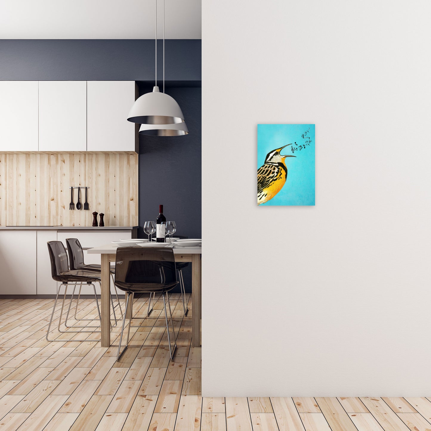 Bird Singing 02 Art Print by Coco Deparis A3 Black Frame