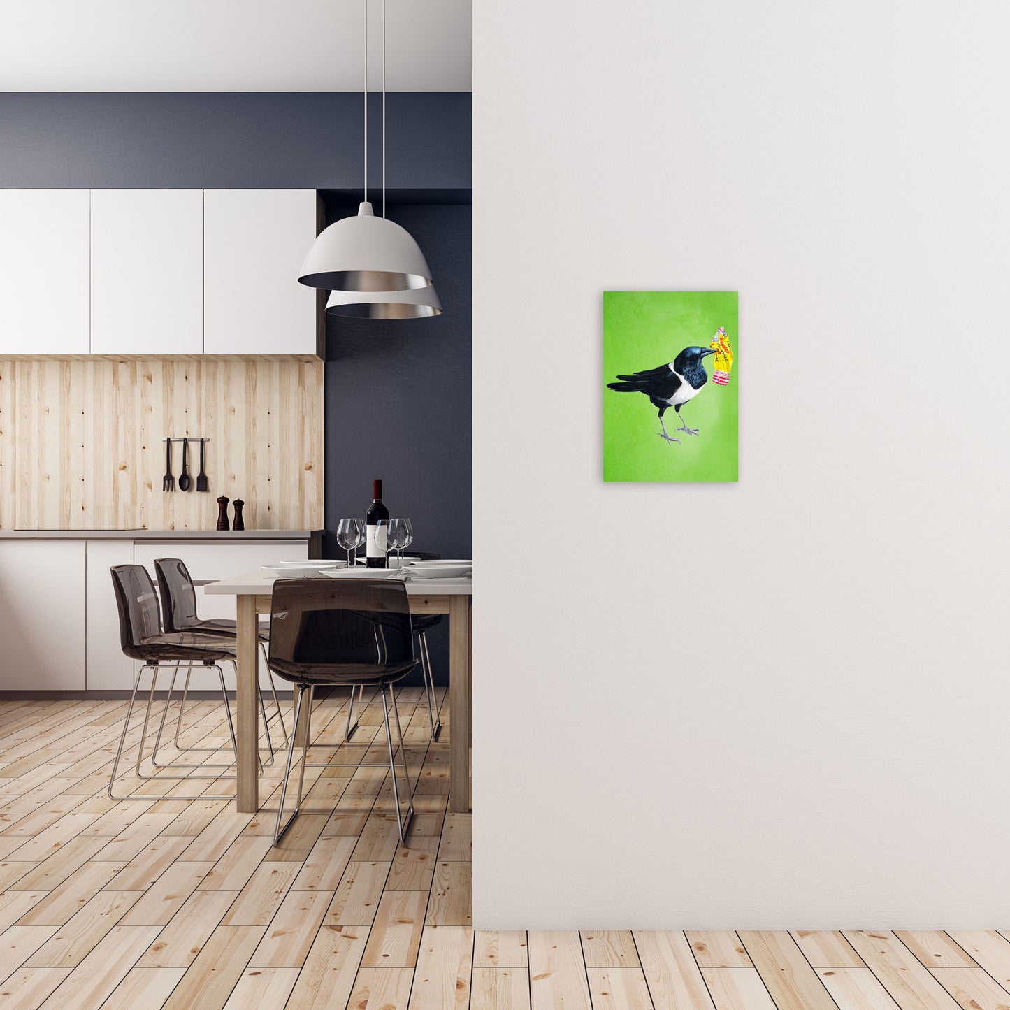 Bird With Sweet Paper Art Print by Coco Deparis A3 Black Frame