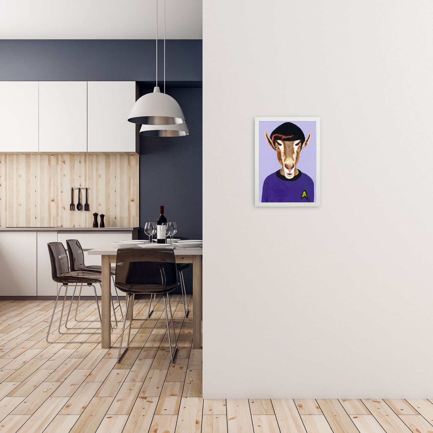 Mister Spock Art Print by Coco Deparis A3 Oak Frame