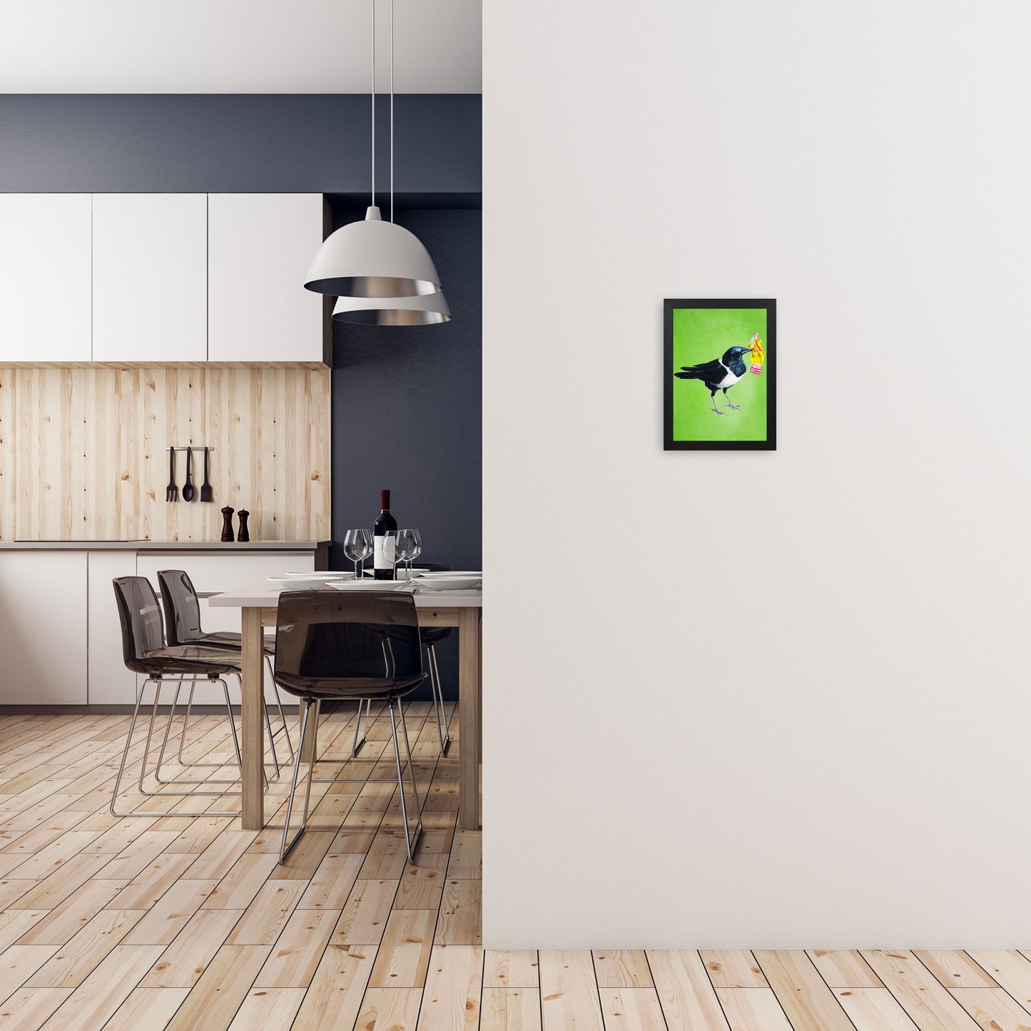 Bird With Sweet Paper Art Print by Coco Deparis A4 White Frame