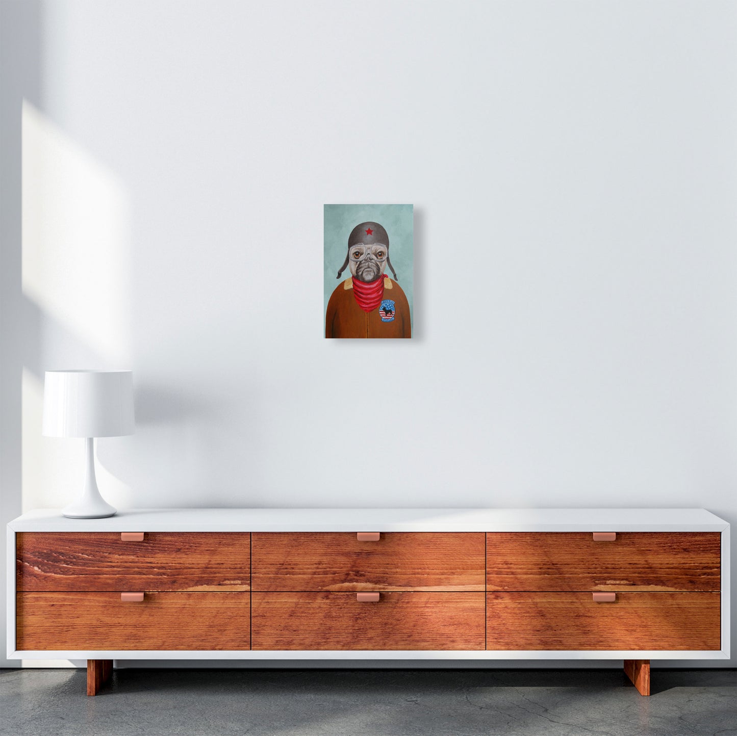 Bulldog With Helmet Art Print by Coco Deparis A4 Canvas