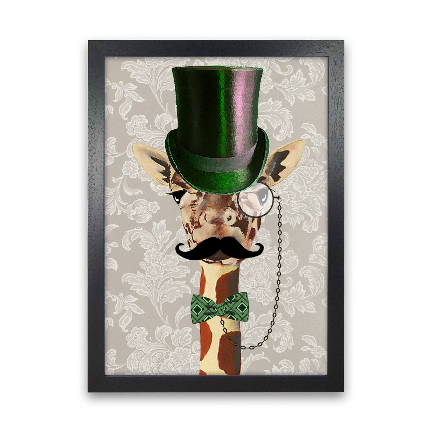Giraffe Steampunk 2 Art Print by Coco Deparis Black Grain