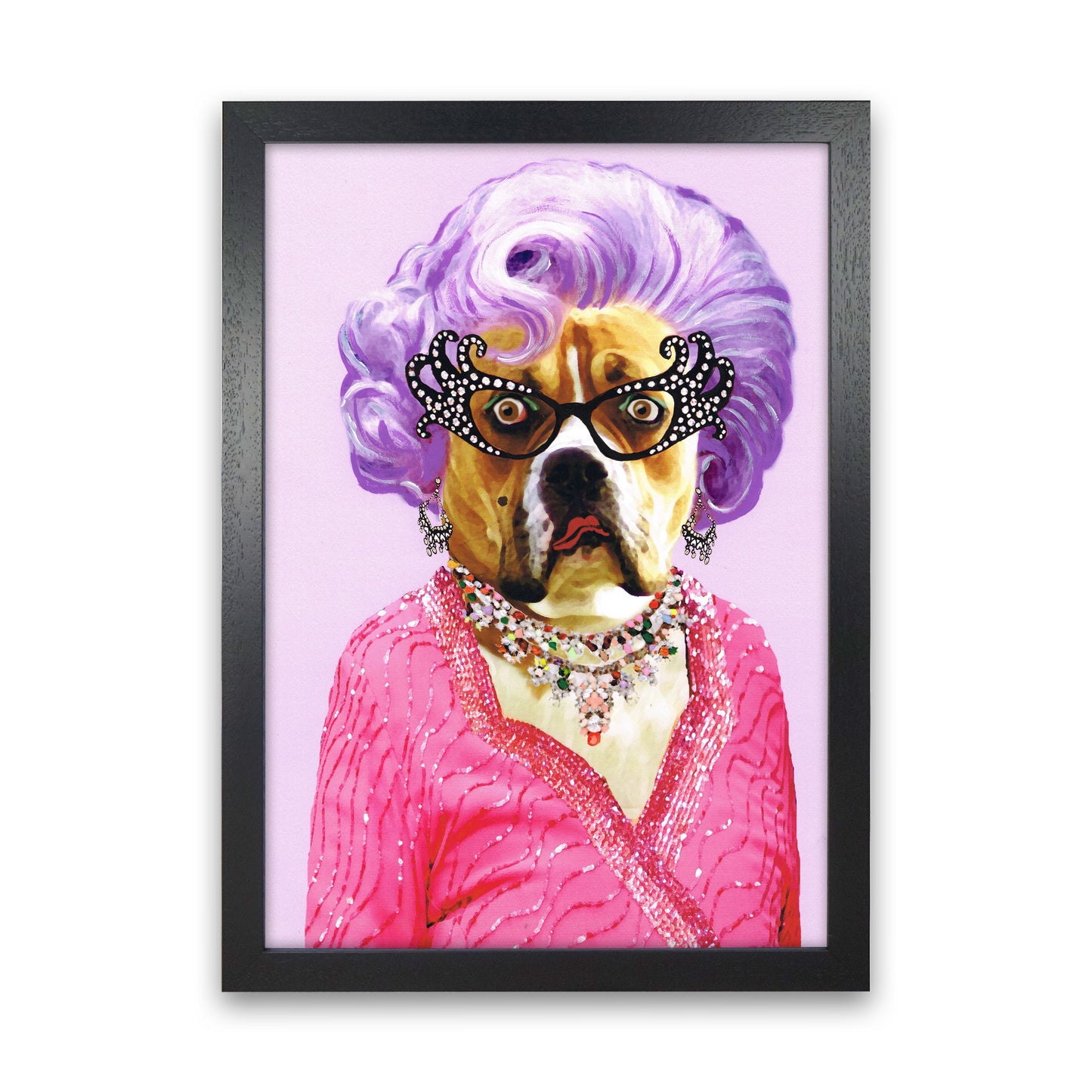 Dame Edna Art Print by Coco Deparis Black Grain