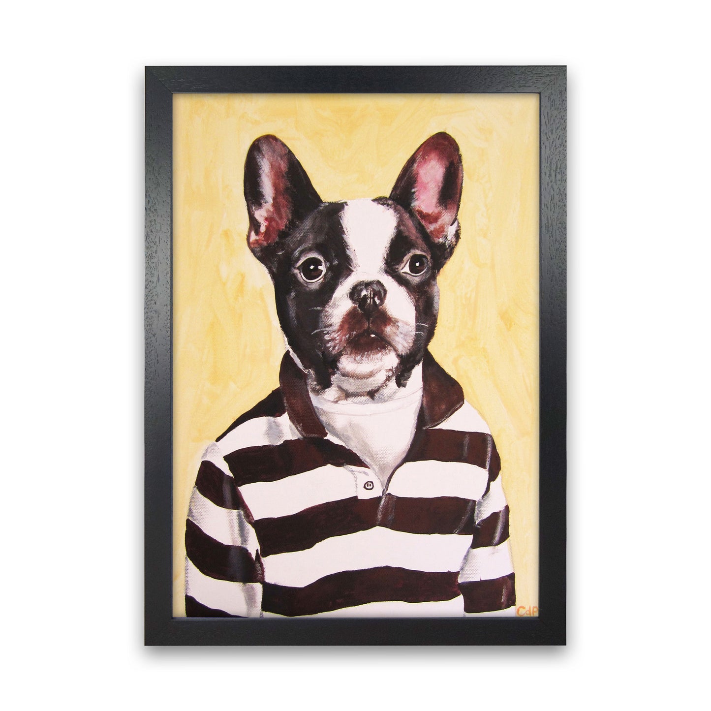 Bulldog 01 Art Print by Coco Deparis Black Grain