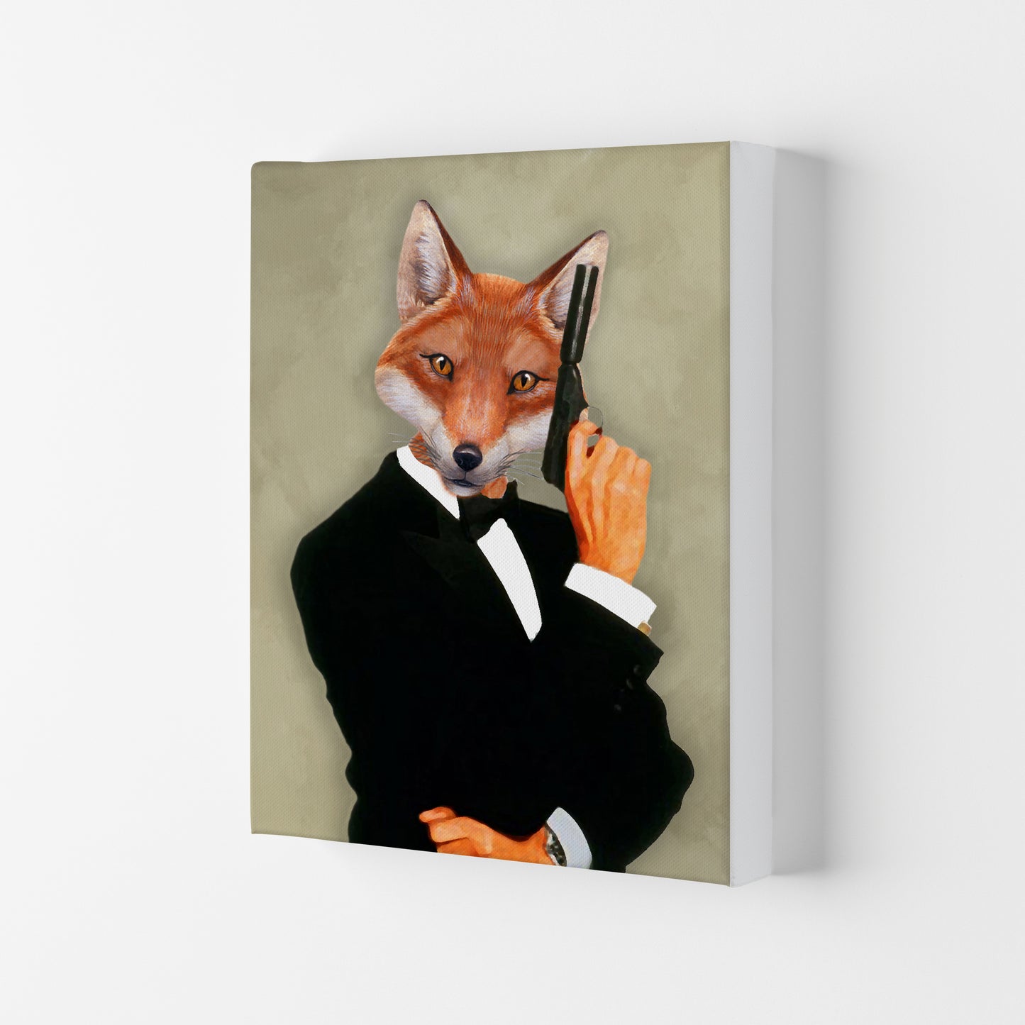James Bond Fox Art Print by Coco Deparis Canvas