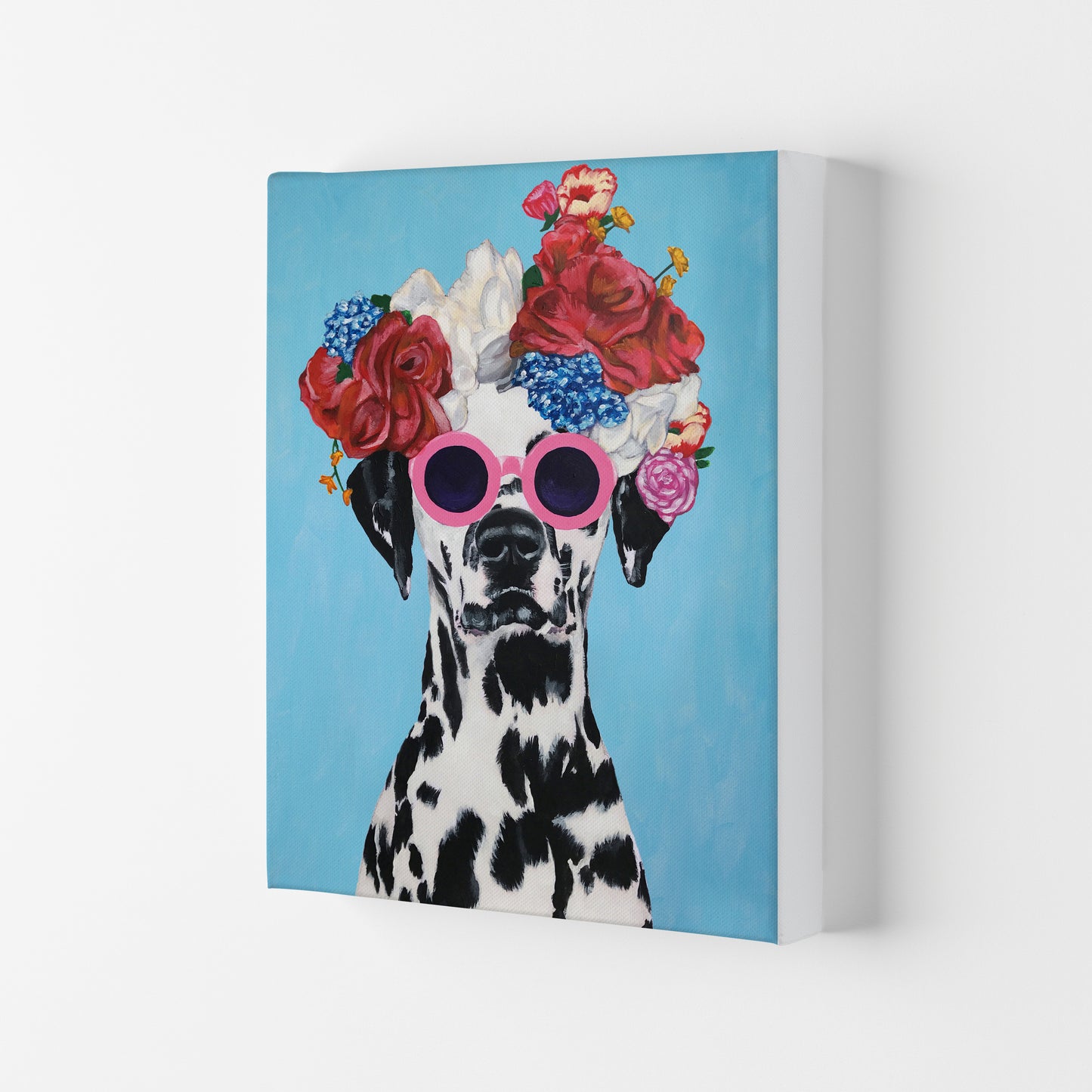 Fashion Dalmatian Blue Art Print by Coco Deparis Canvas