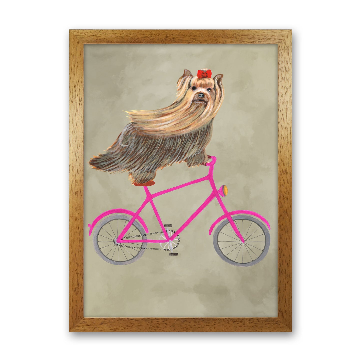 Yorkshire On Bicycle Art Print by Coco Deparis Oak Grain