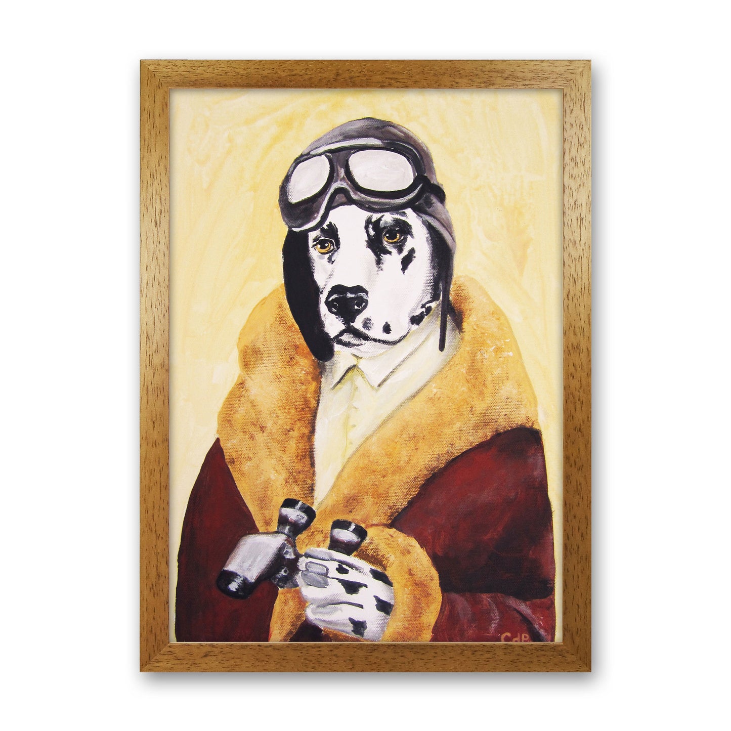 Dalmatian Pilote Art Print by Coco Deparis Oak Grain