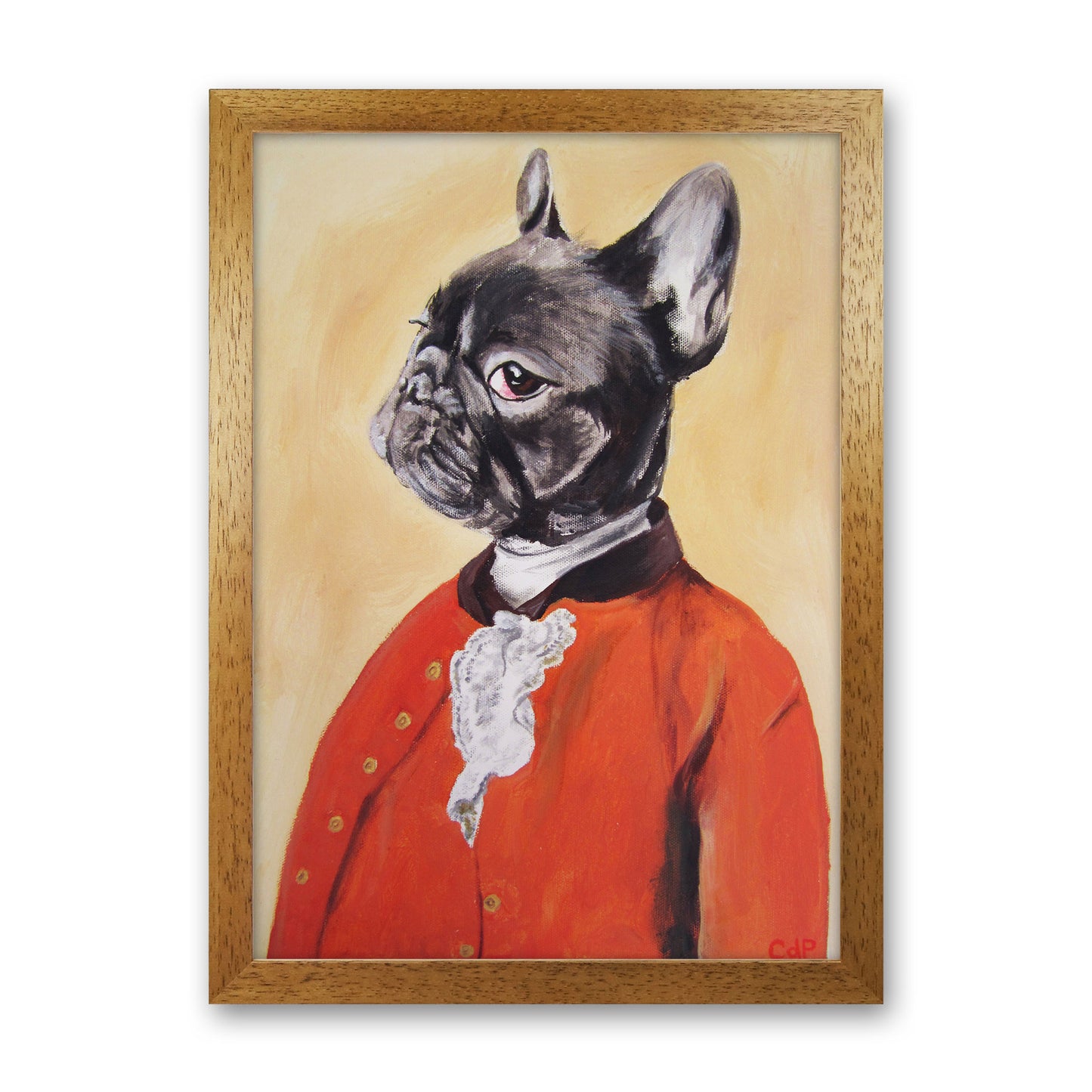 Bulldog 02 Art Print by Coco Deparis Oak Grain