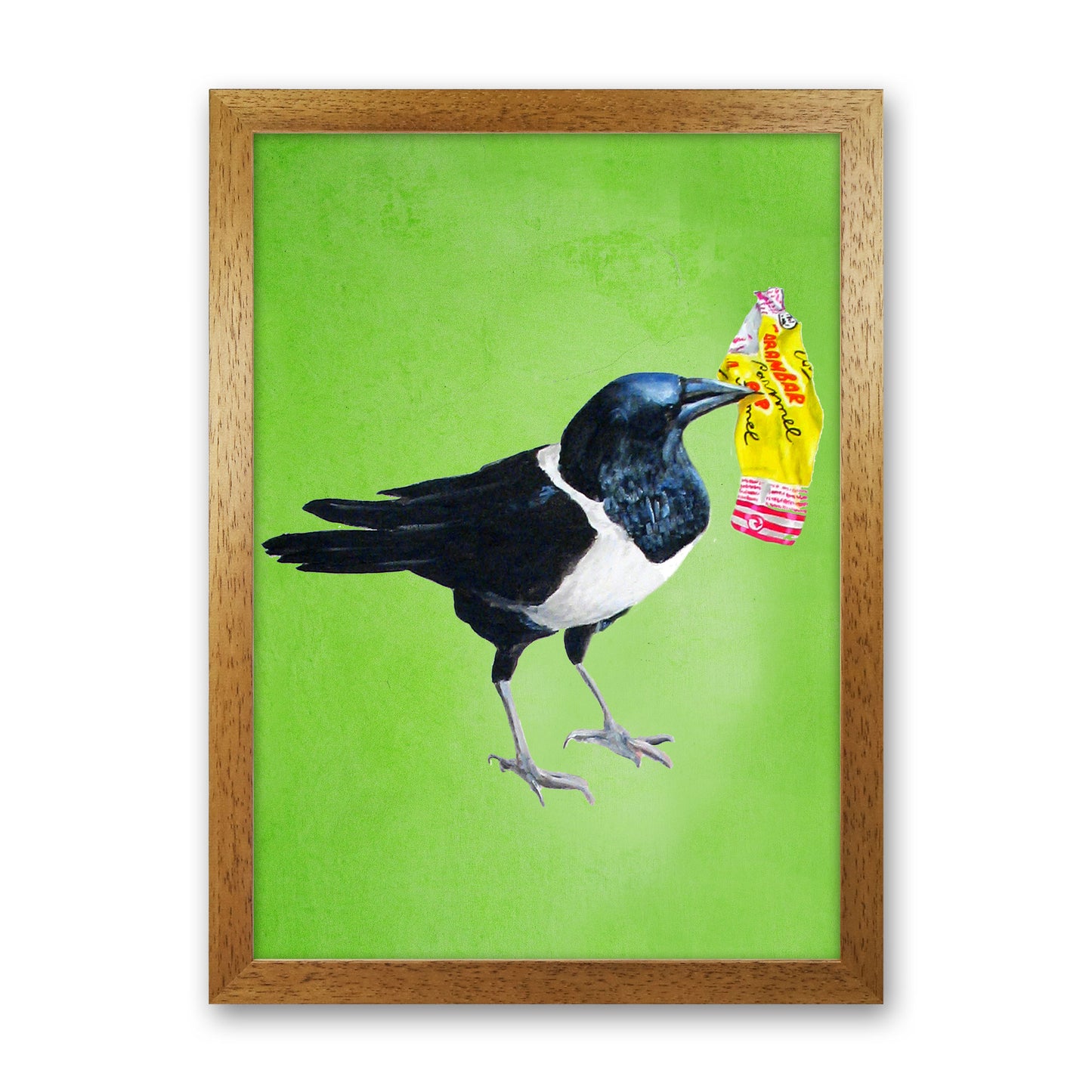 Bird With Sweet Paper Art Print by Coco Deparis Oak Grain