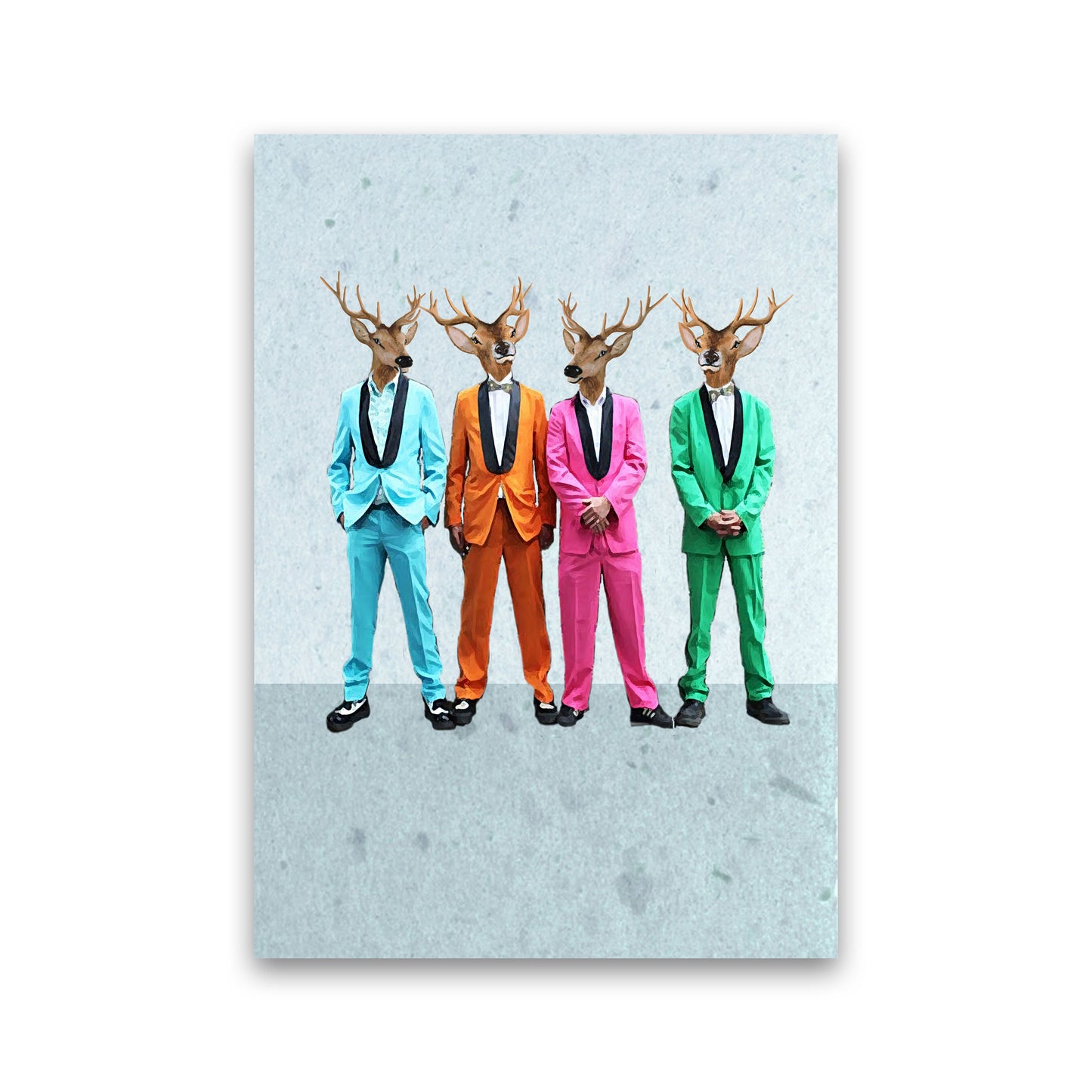 Deer Rock And Roll 2 Art Print by Coco Deparis Print Only