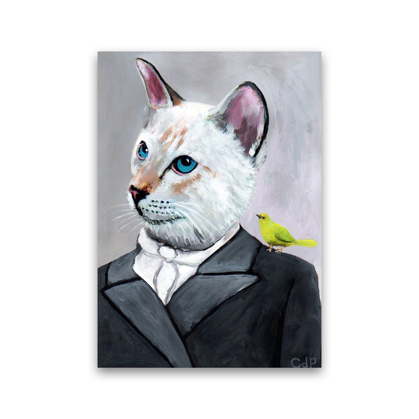 Cat With Bird Art Print by Coco Deparis Print Only