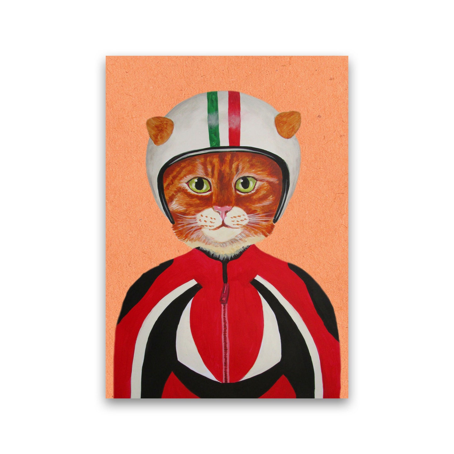 Cat With Helmet Art Print by Coco Deparis Print Only