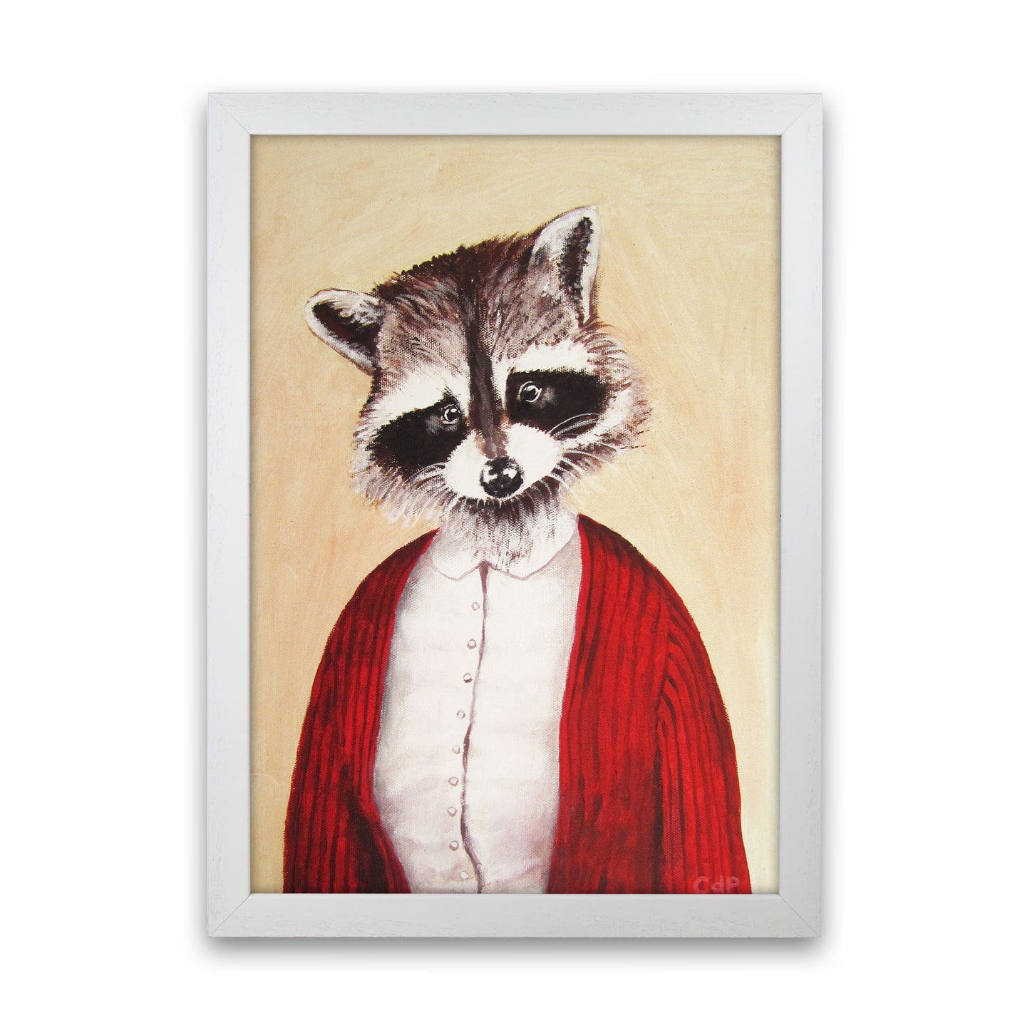 Racoon Art Print by Coco Deparis White Grain