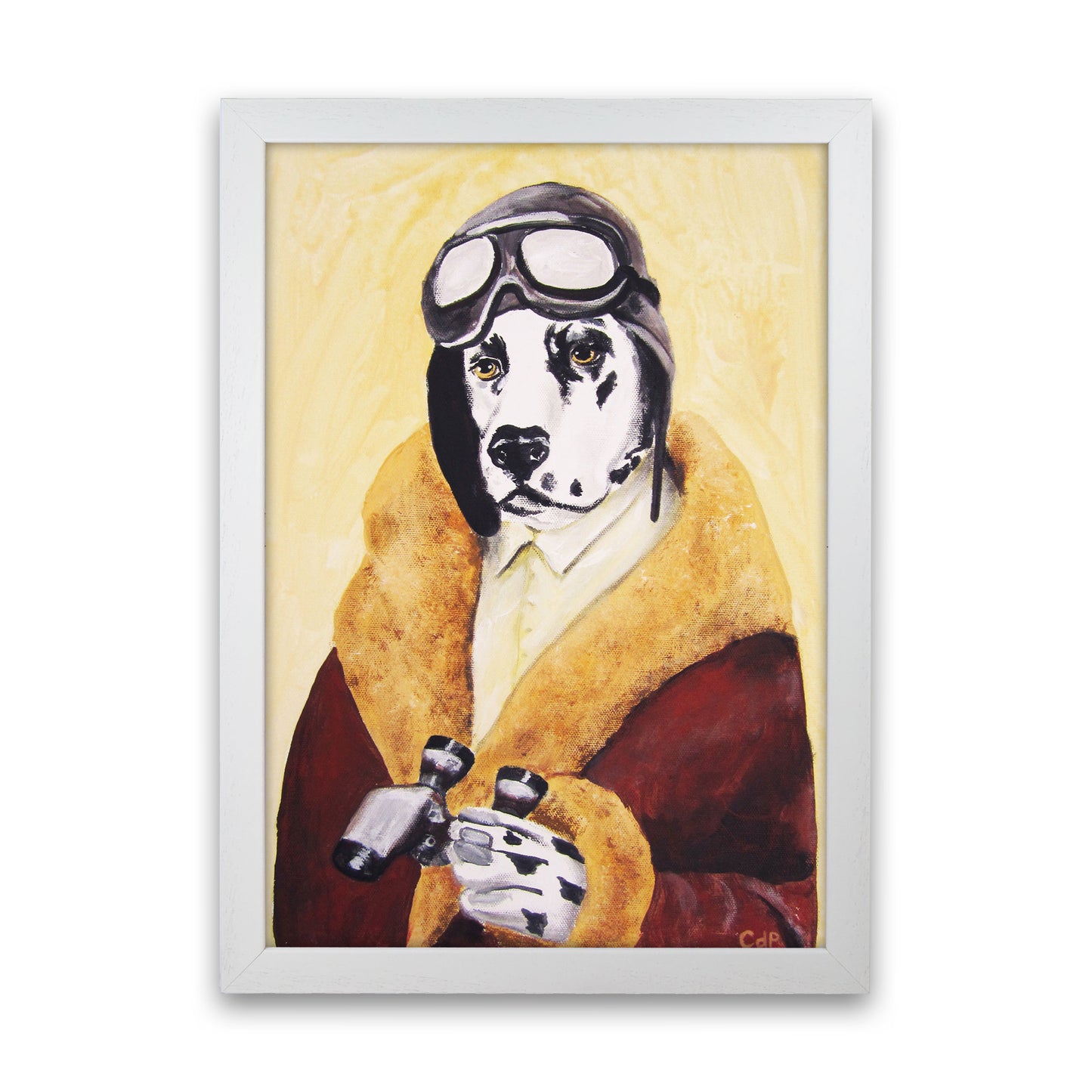 Dalmatian Pilote Art Print by Coco Deparis White Grain