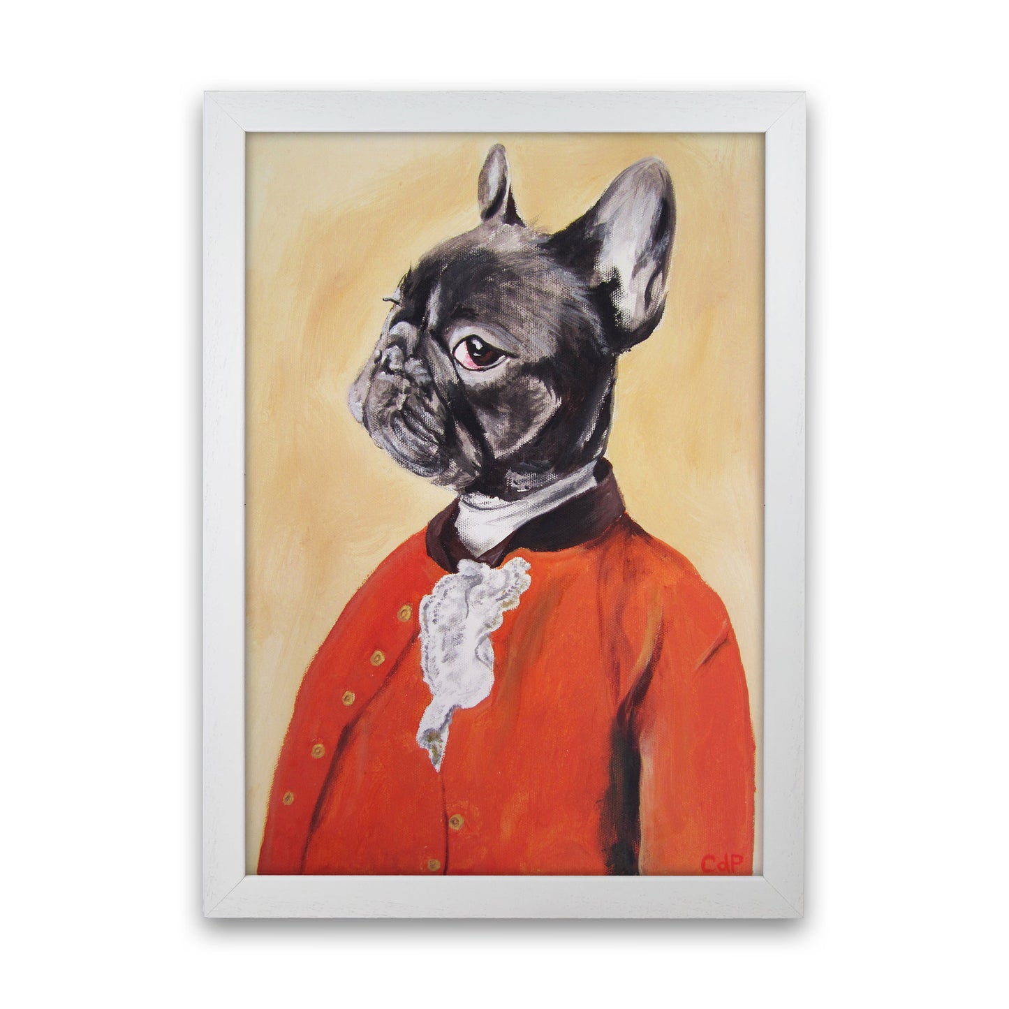 Bulldog 02 Art Print by Coco Deparis White Grain