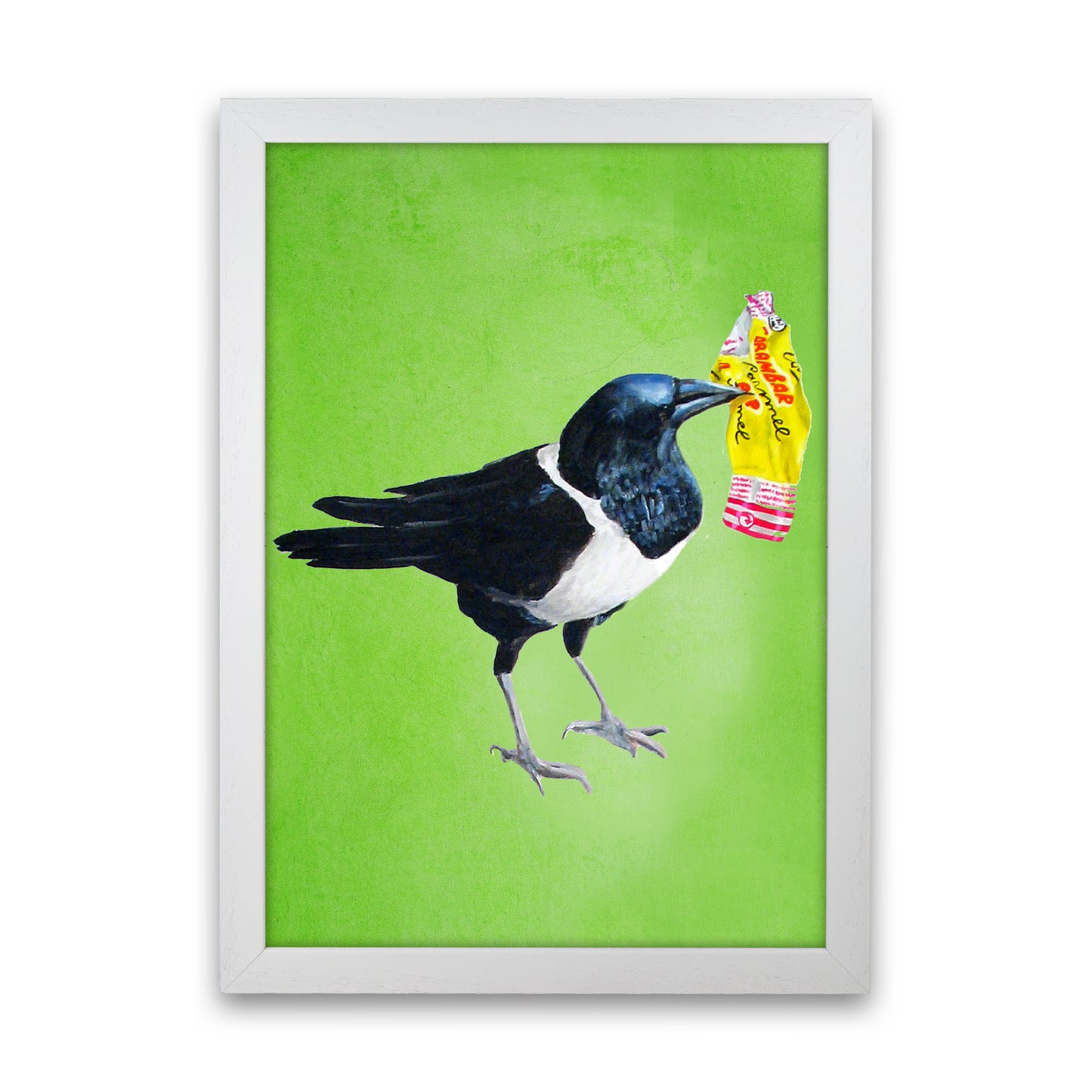Bird With Sweet Paper Art Print by Coco Deparis White Grain
