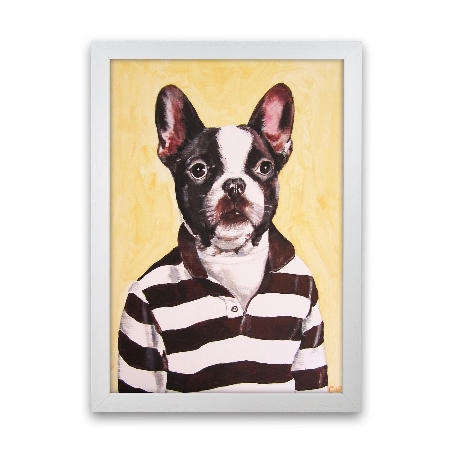 Bulldog 01 Art Print by Coco Deparis White Grain