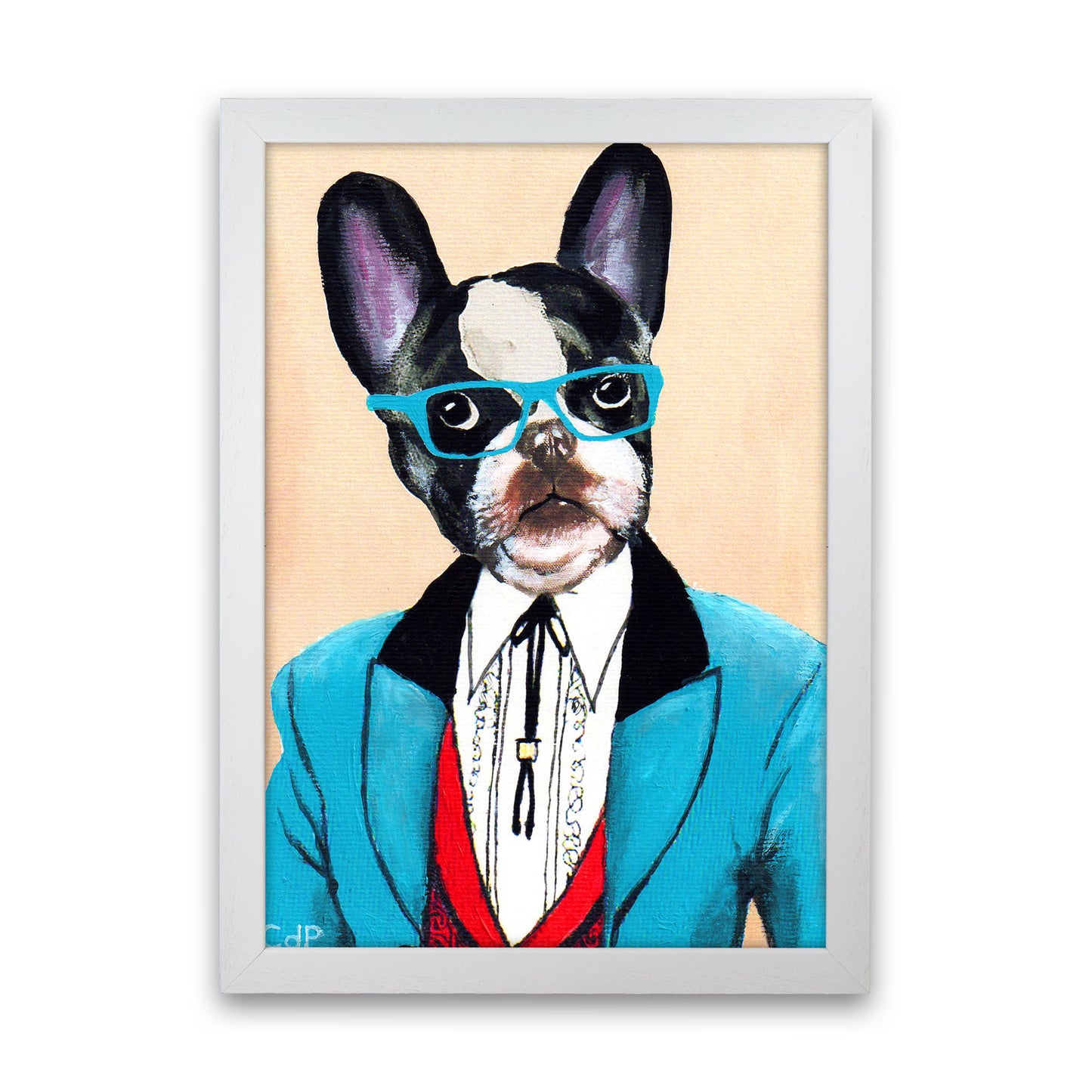 Bulldog 03 Art Print by Coco Deparis White Grain