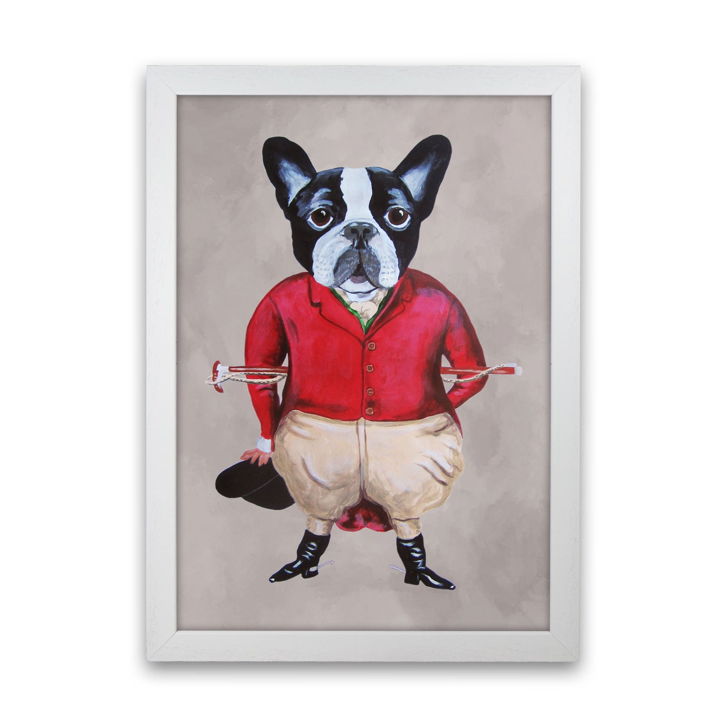Bulldog Horse Driver Art Print by Coco Deparis White Grain