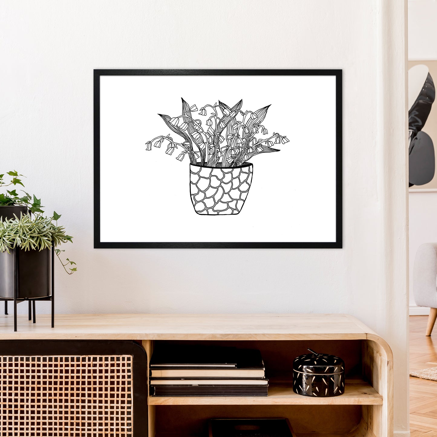 Lily of the Valley Art Print by Carissa Tanton A1 White Frame