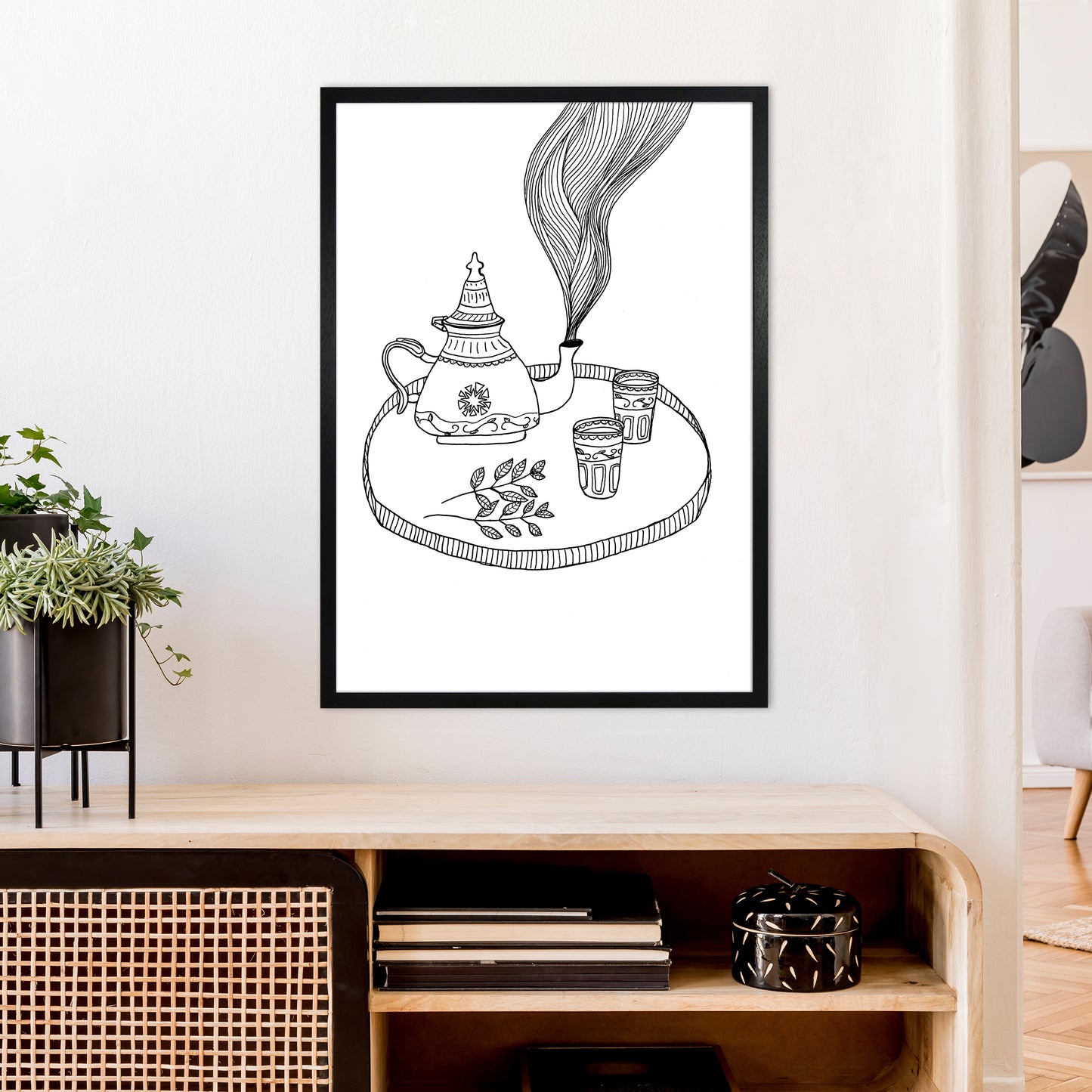 Moroccan Mint Art Print by Carissa Tanton A1 White Frame