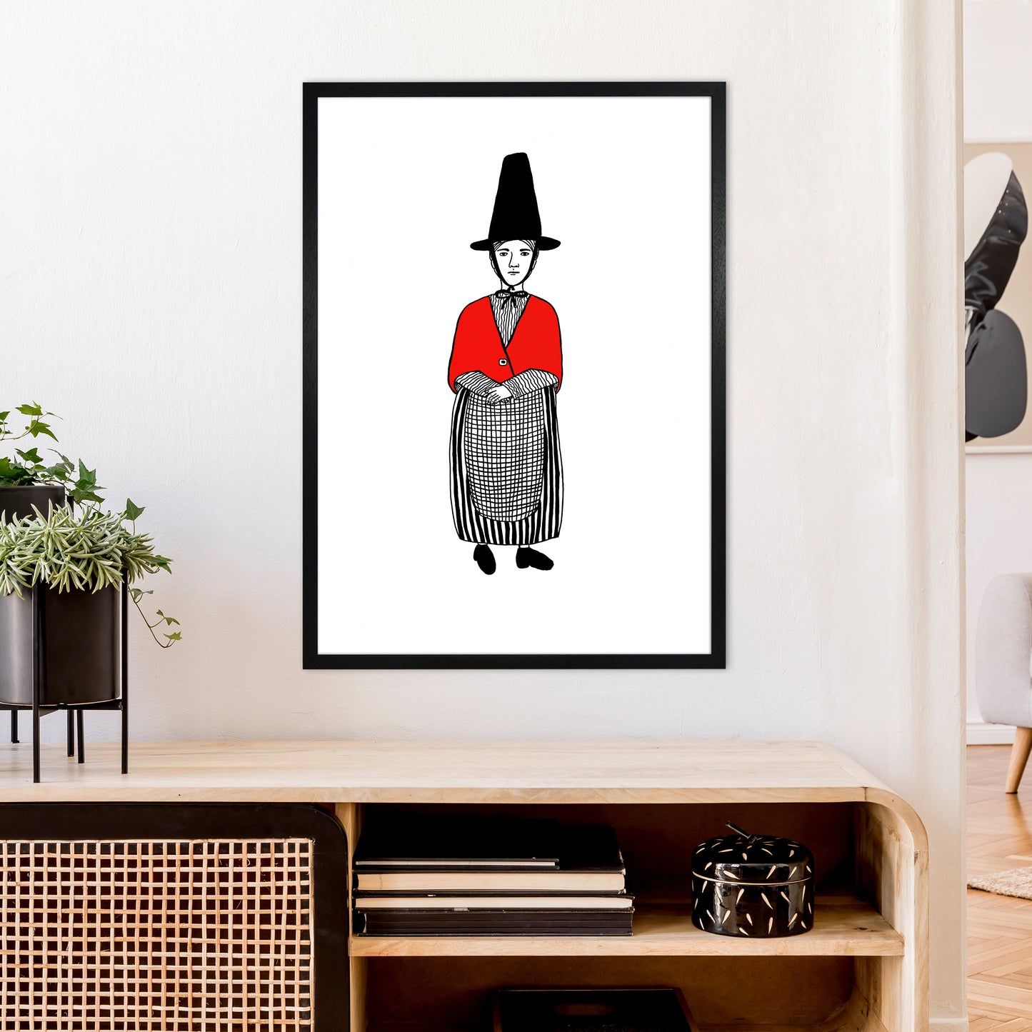 Welsh Lady Art Print by Carissa Tanton A1 White Frame