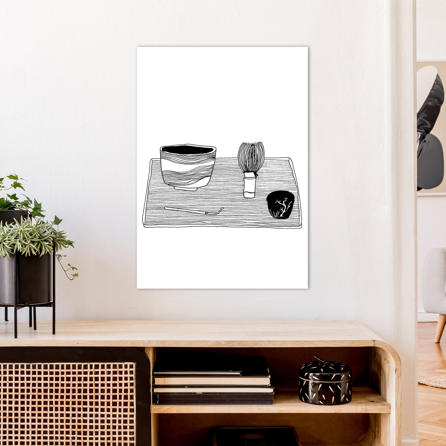 Japanese Matcha Art Print by Carissa Tanton A1 Black Frame