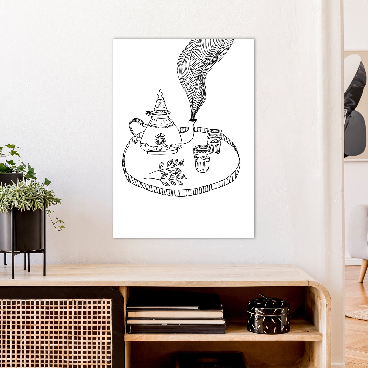 Moroccan Mint Art Print by Carissa Tanton A1 Black Frame